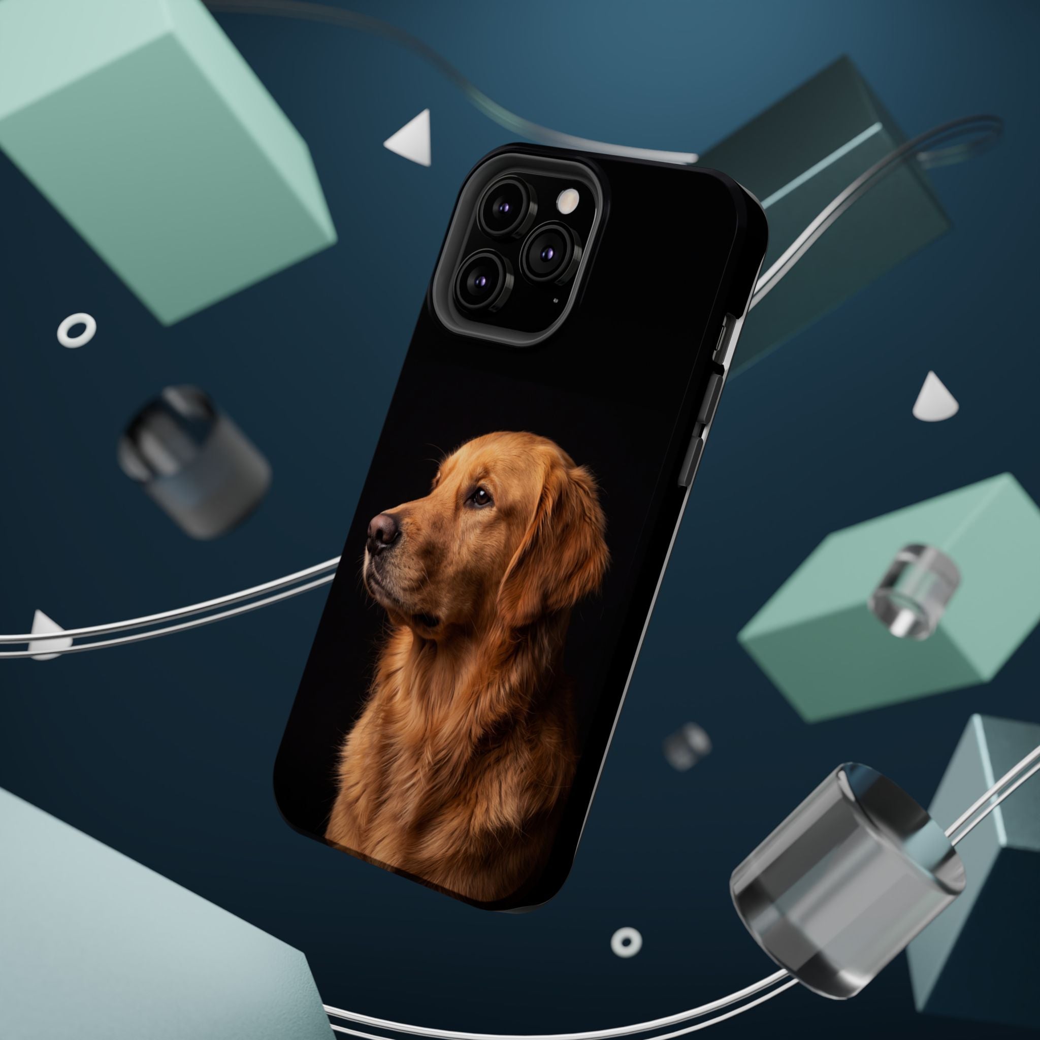 Golden Retriever Portrait Phone Case — Impact-Resistant Wireless Charging Cover