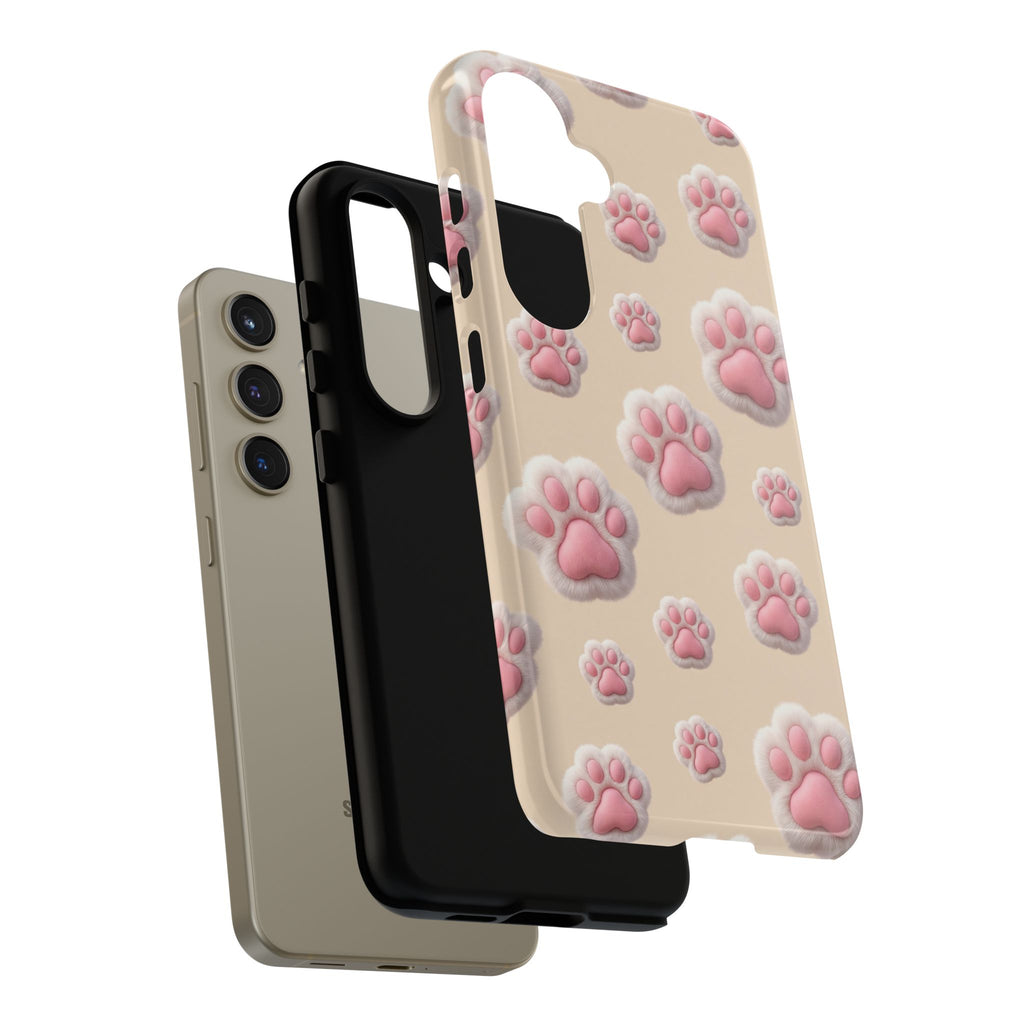 Golden Retriever Paw Print Phone Case | Cute Pink Paw Pattern for Dog Lovers | iPhone & Samsung