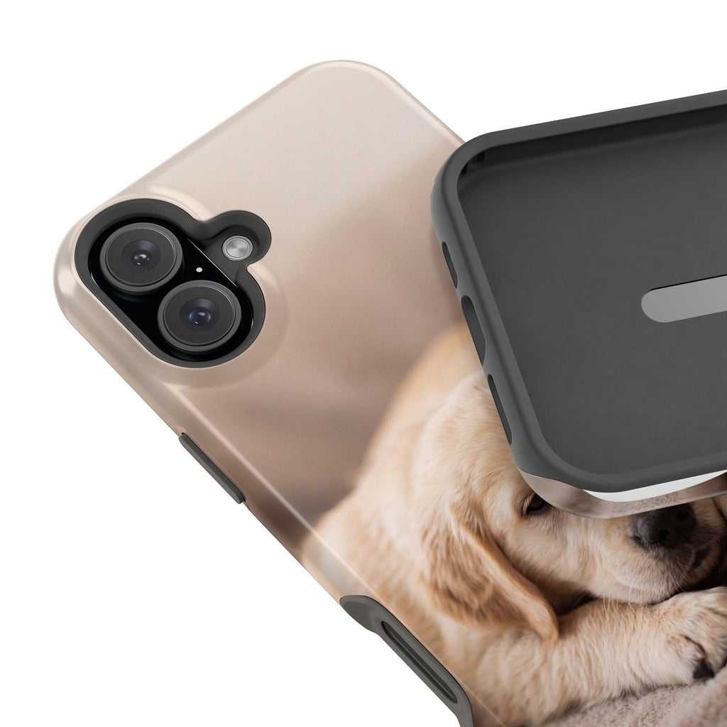 Golden Retriever Puppy Phone Case — Impact-Resistant Wireless Charging Cover