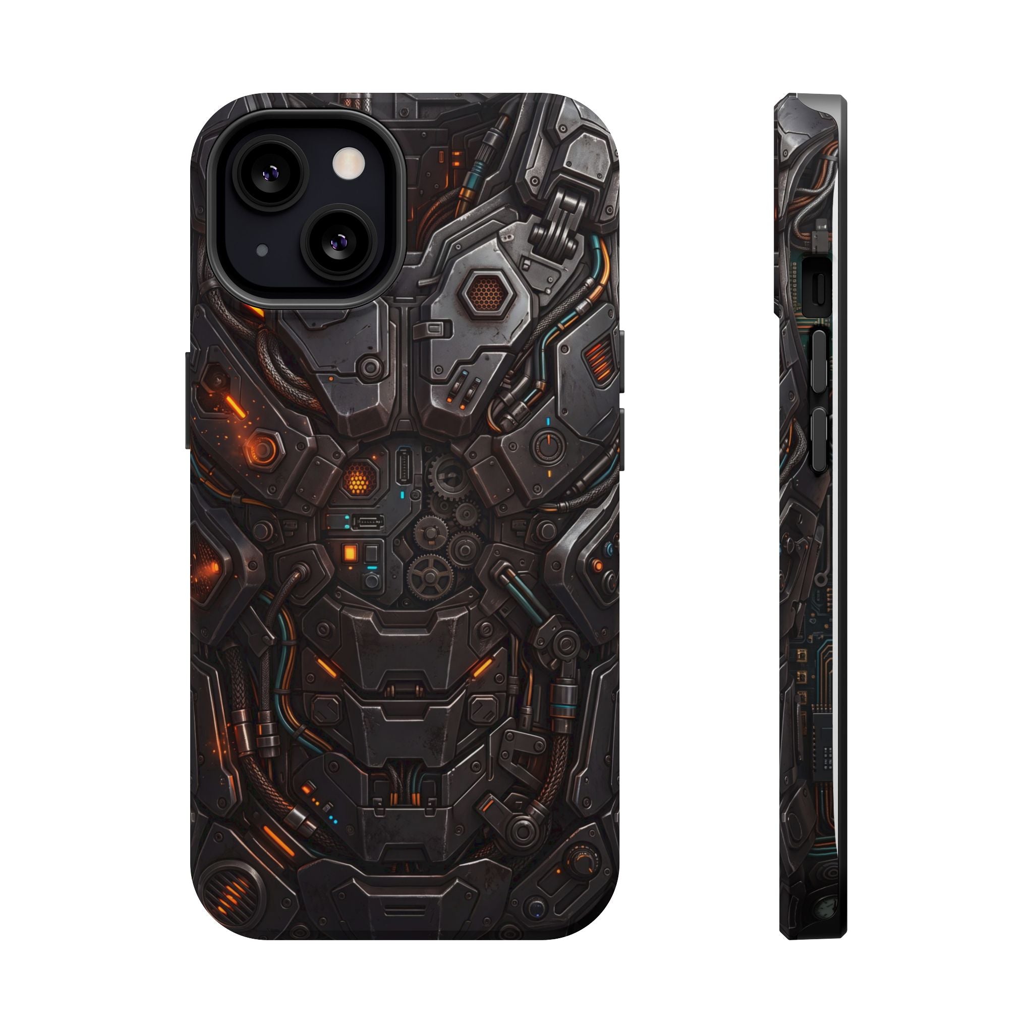 Mech Armor Phone Case — Industrial Circuit Wireless Charging Cover