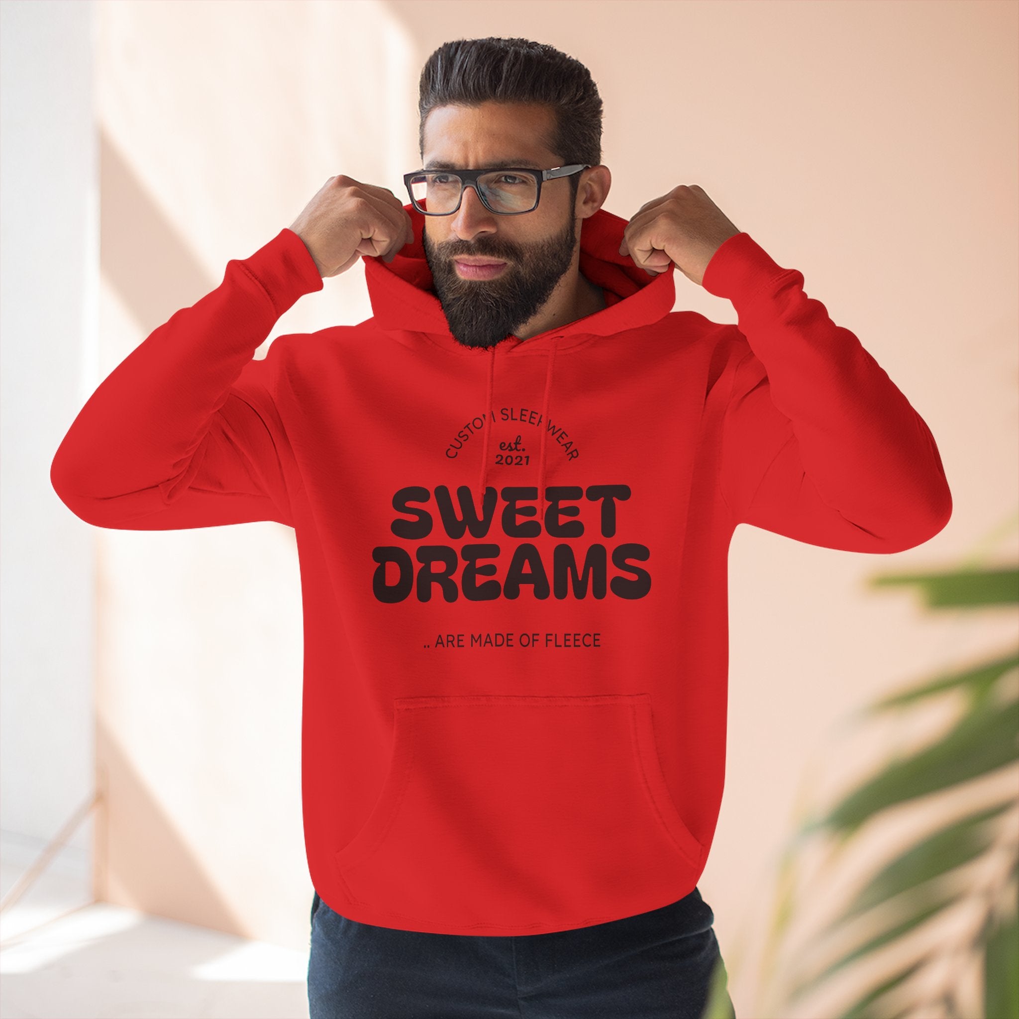 Sweet Dreams Hoodie — Cozy Fleece Pullover with Retro Script