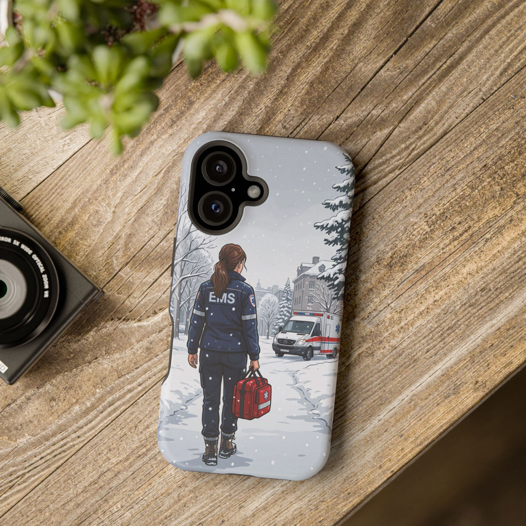 Paramedic/EMT Winter Phone Case — Magnetic Wireless Charging Cover