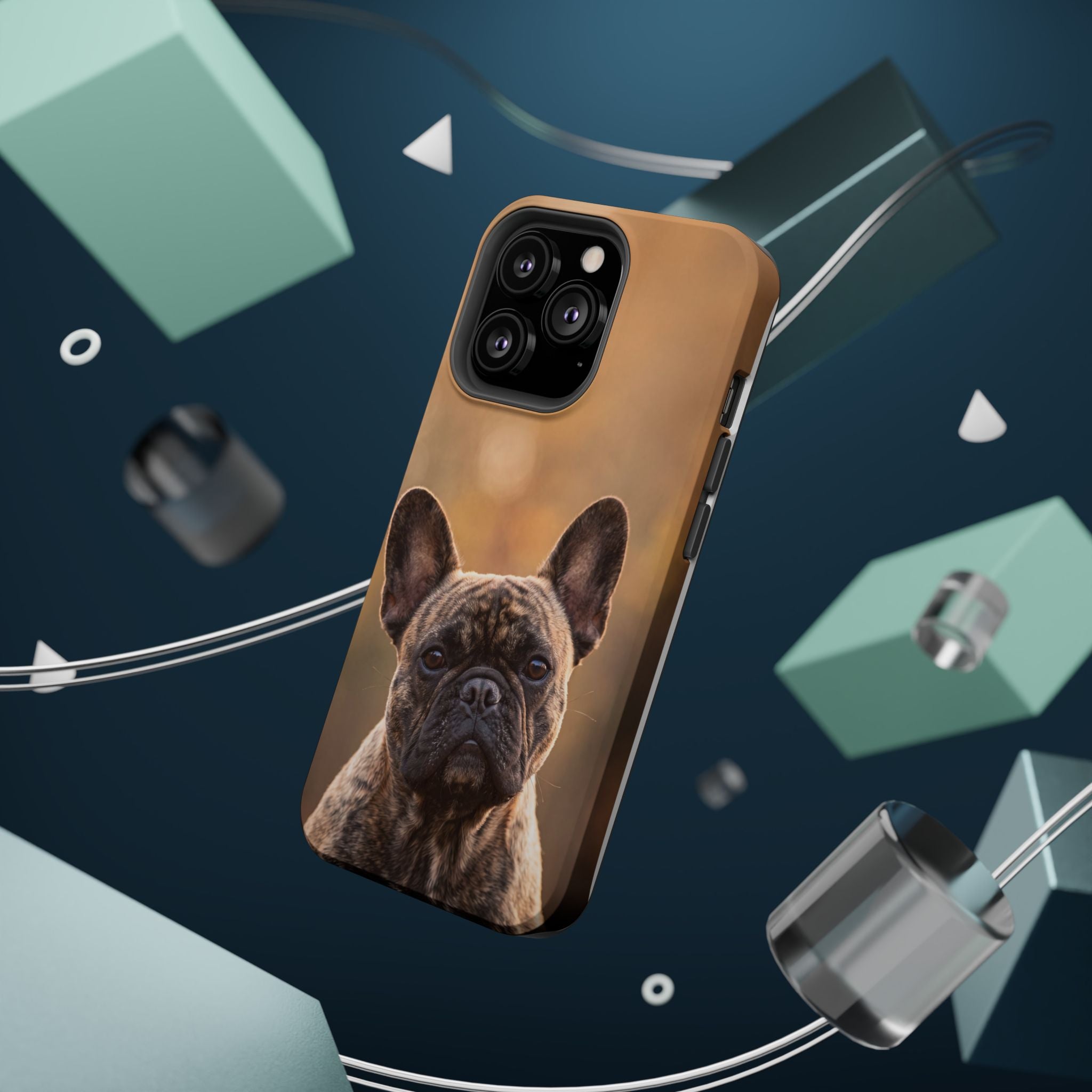 Brindle French Bulldog Phone Case — Impact-Resistant Wireless Charging Cover