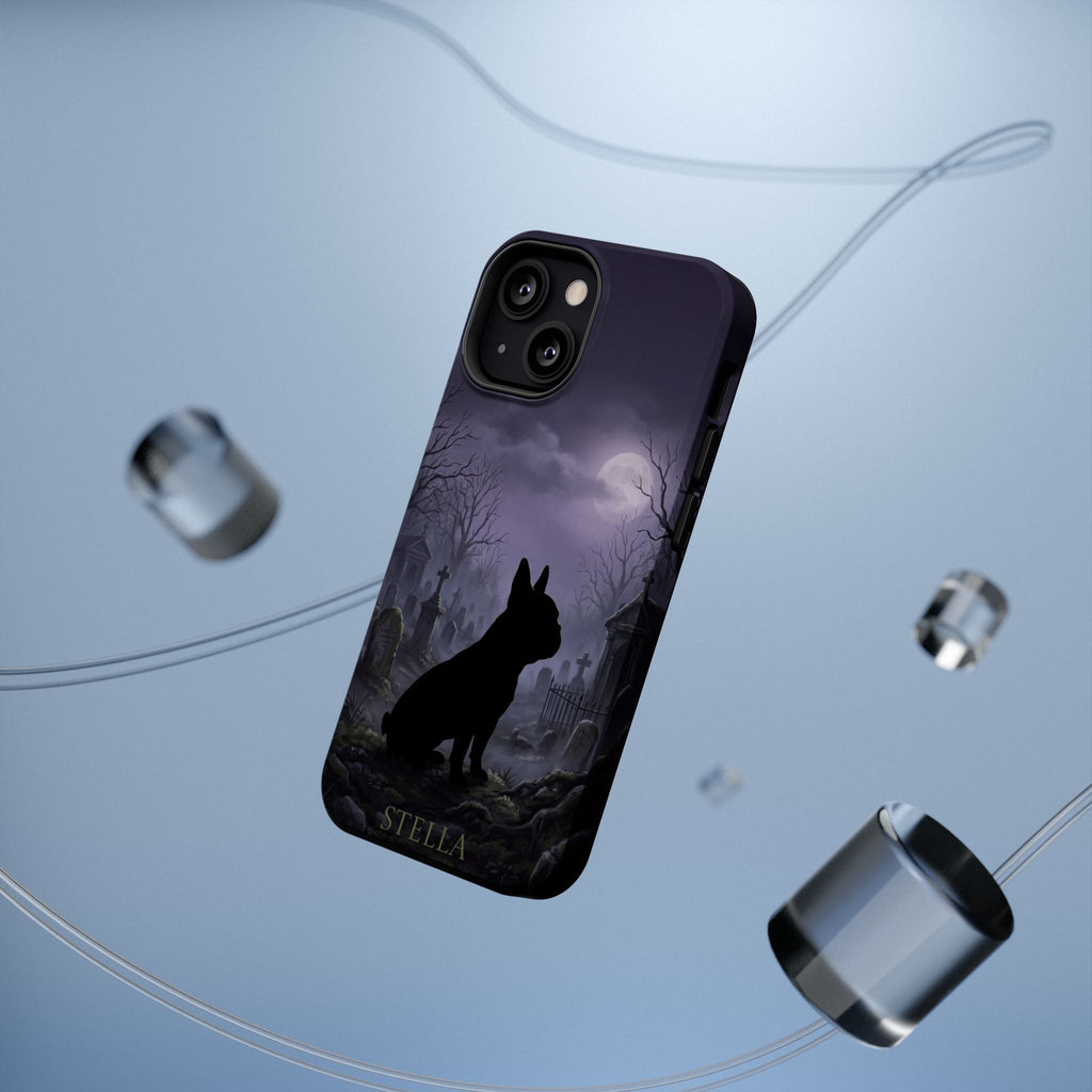 Personalized French Bulldog Moonlit Graveyard Phone Case — Wireless Charging Cover