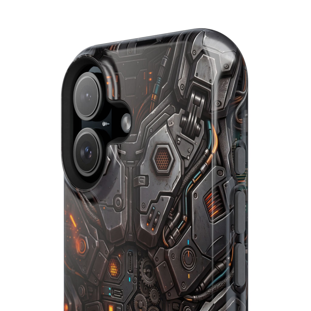 Mech Armor Phone Case — Industrial Circuit Wireless Charging Cover