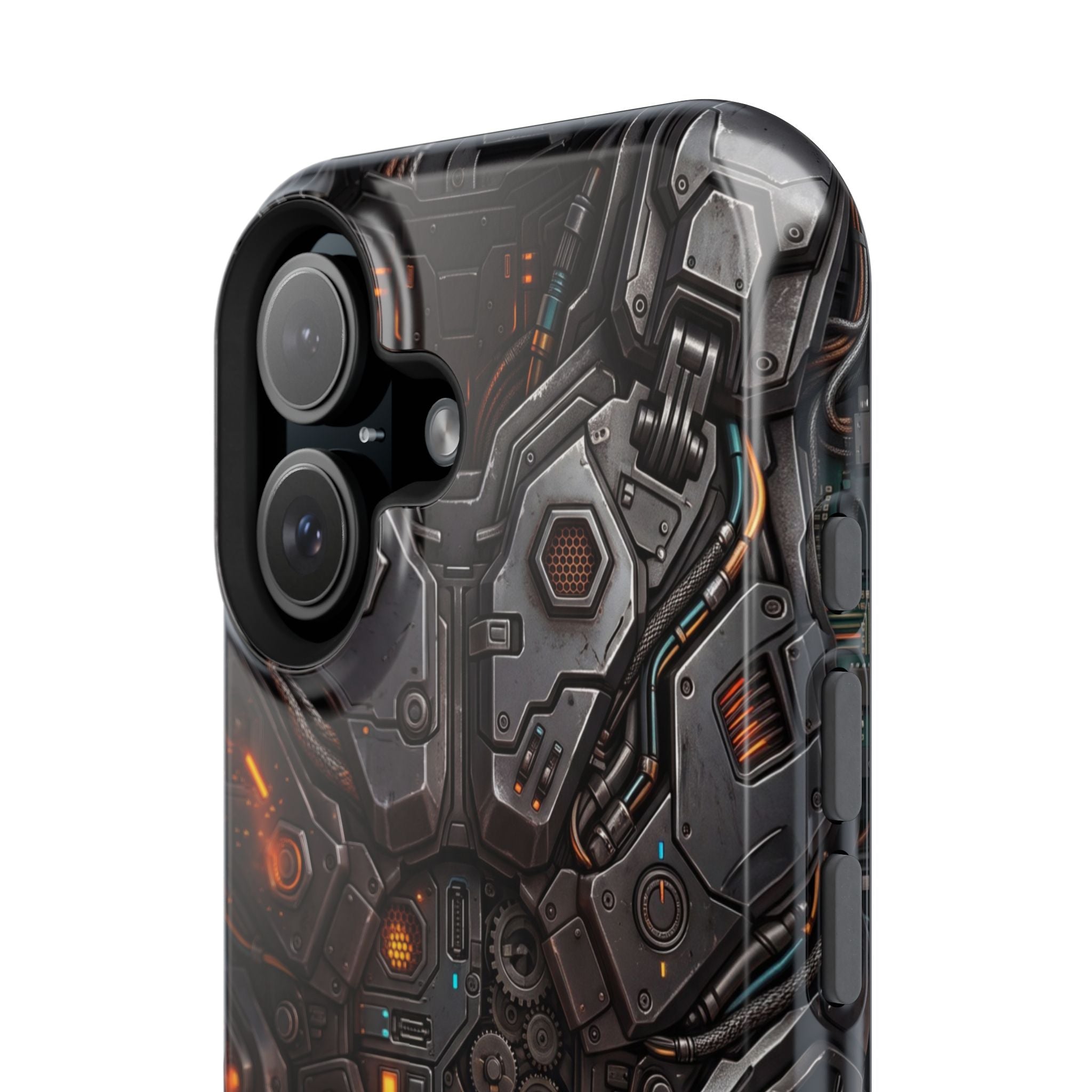 Mech Armor Phone Case — Industrial Circuit Wireless Charging Cover