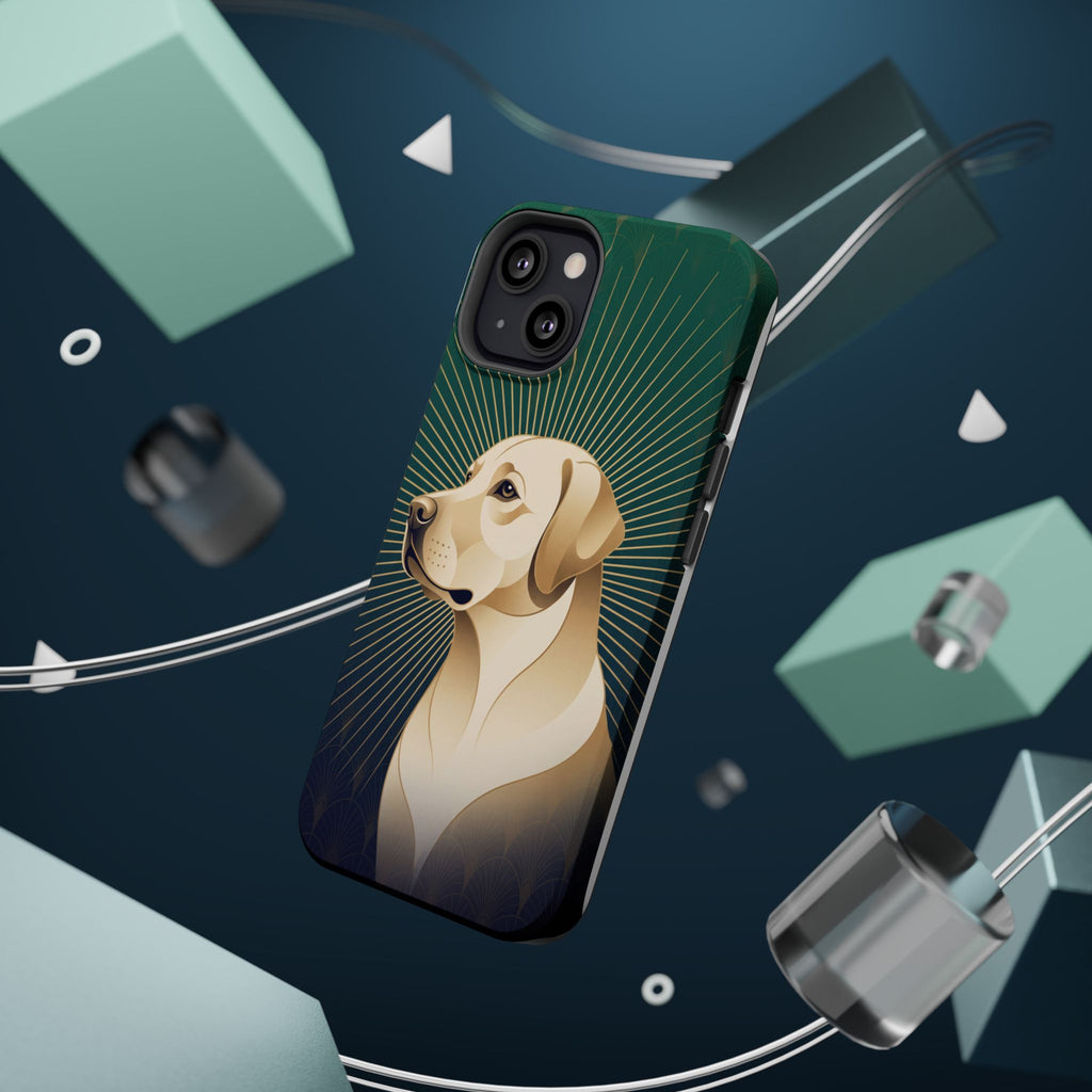 Art Deco Labrador Phone Case — Tough Magnetic Case with Wireless Charging