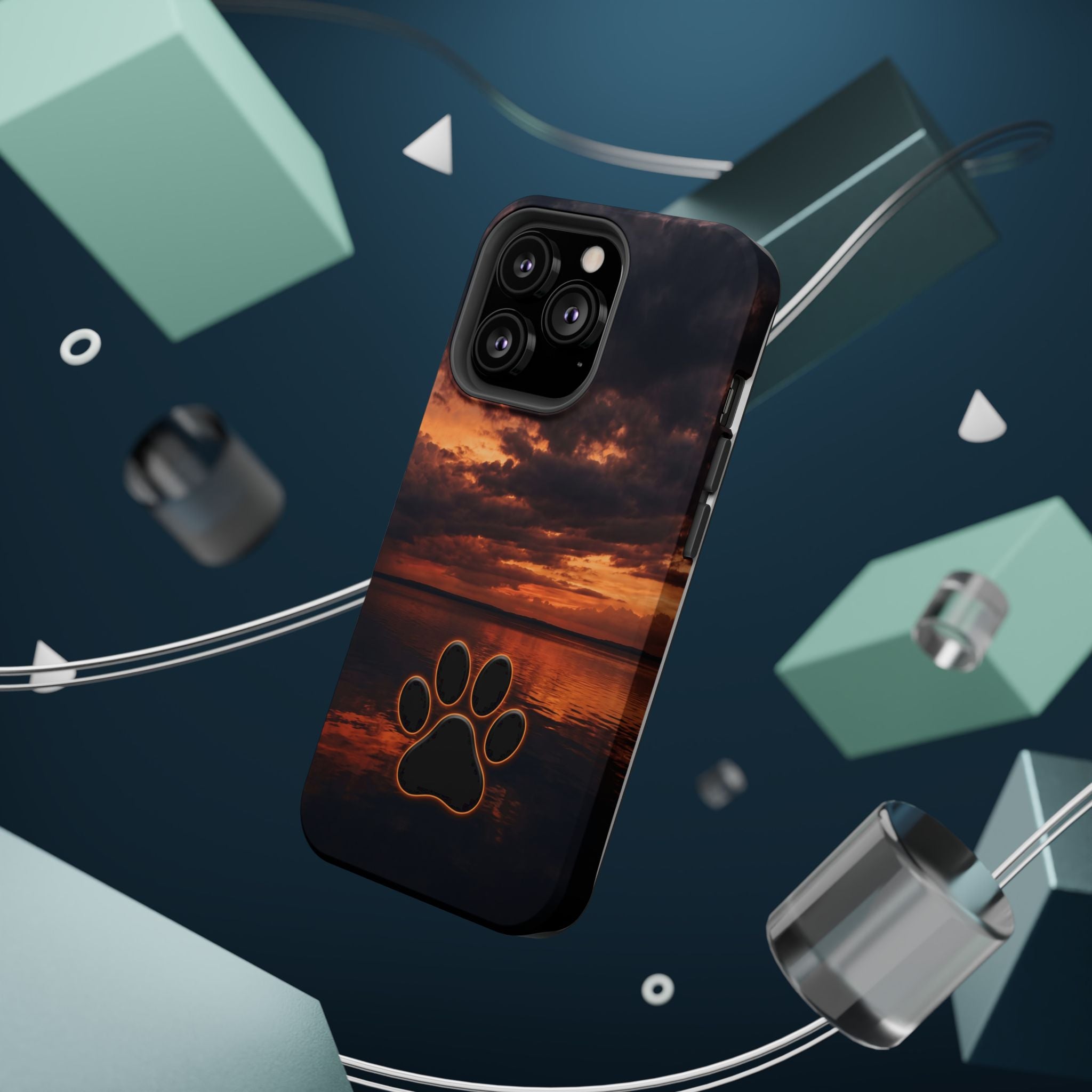 Paw Sunset Magnetic Impact-Resistant Phone Case for iPhone and Samsung Galaxy series