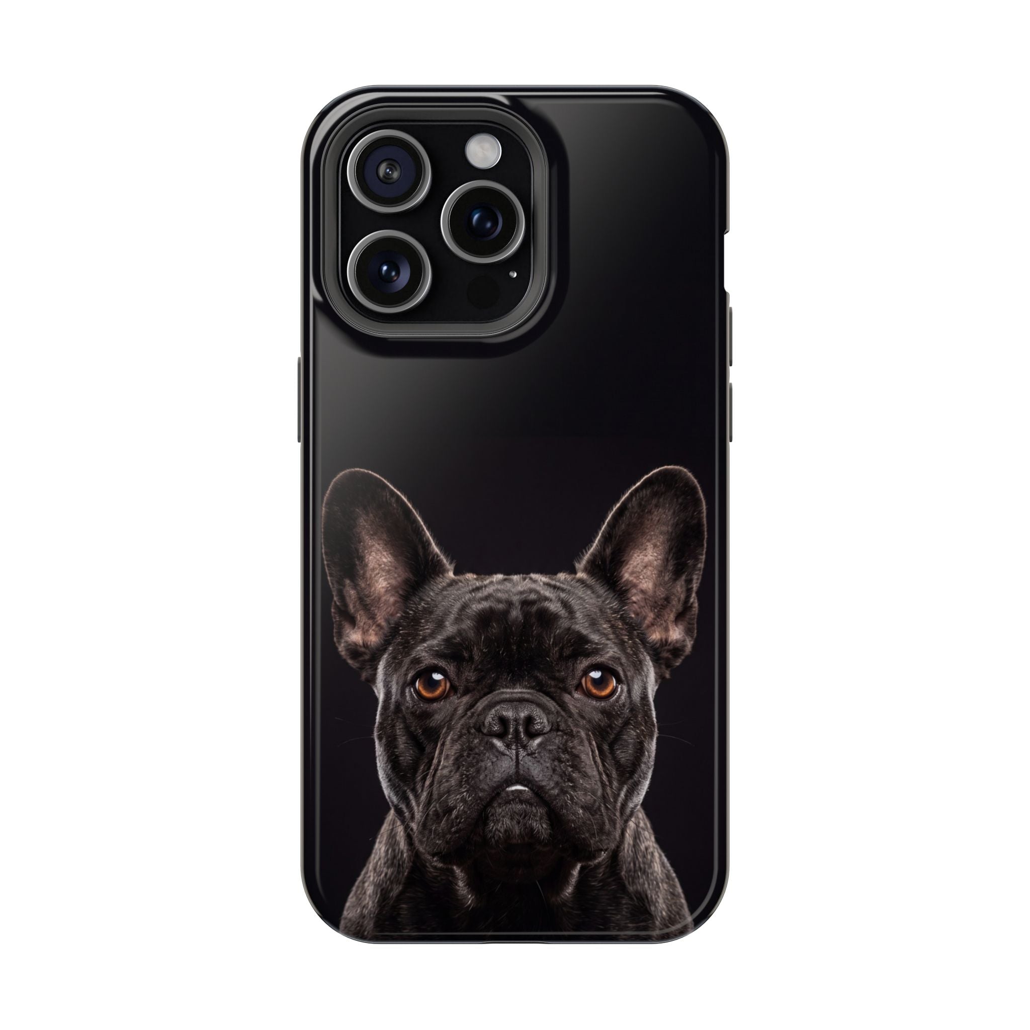 Black French Bulldog Phone Case — Impact-Resistant Wireless Charging Cover