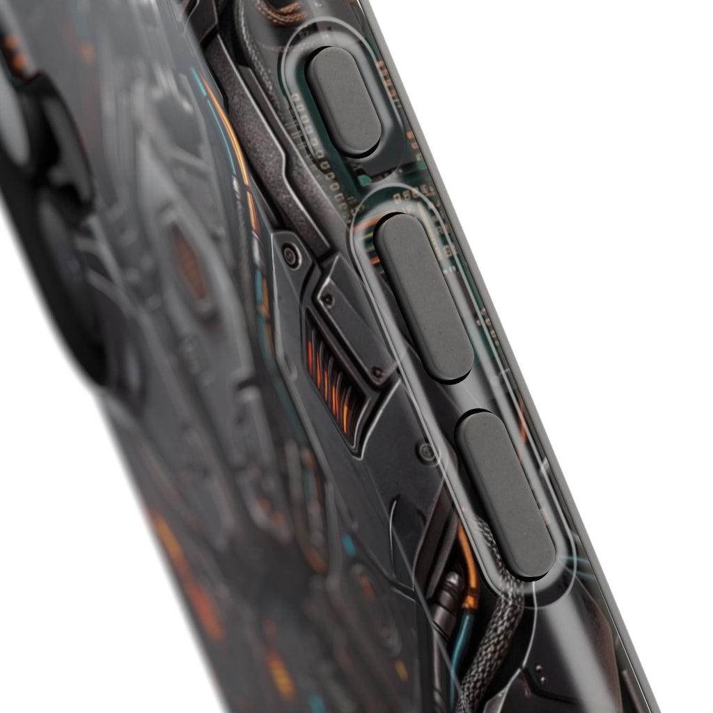 Mech Armor Phone Case — Industrial Circuit Wireless Charging Cover