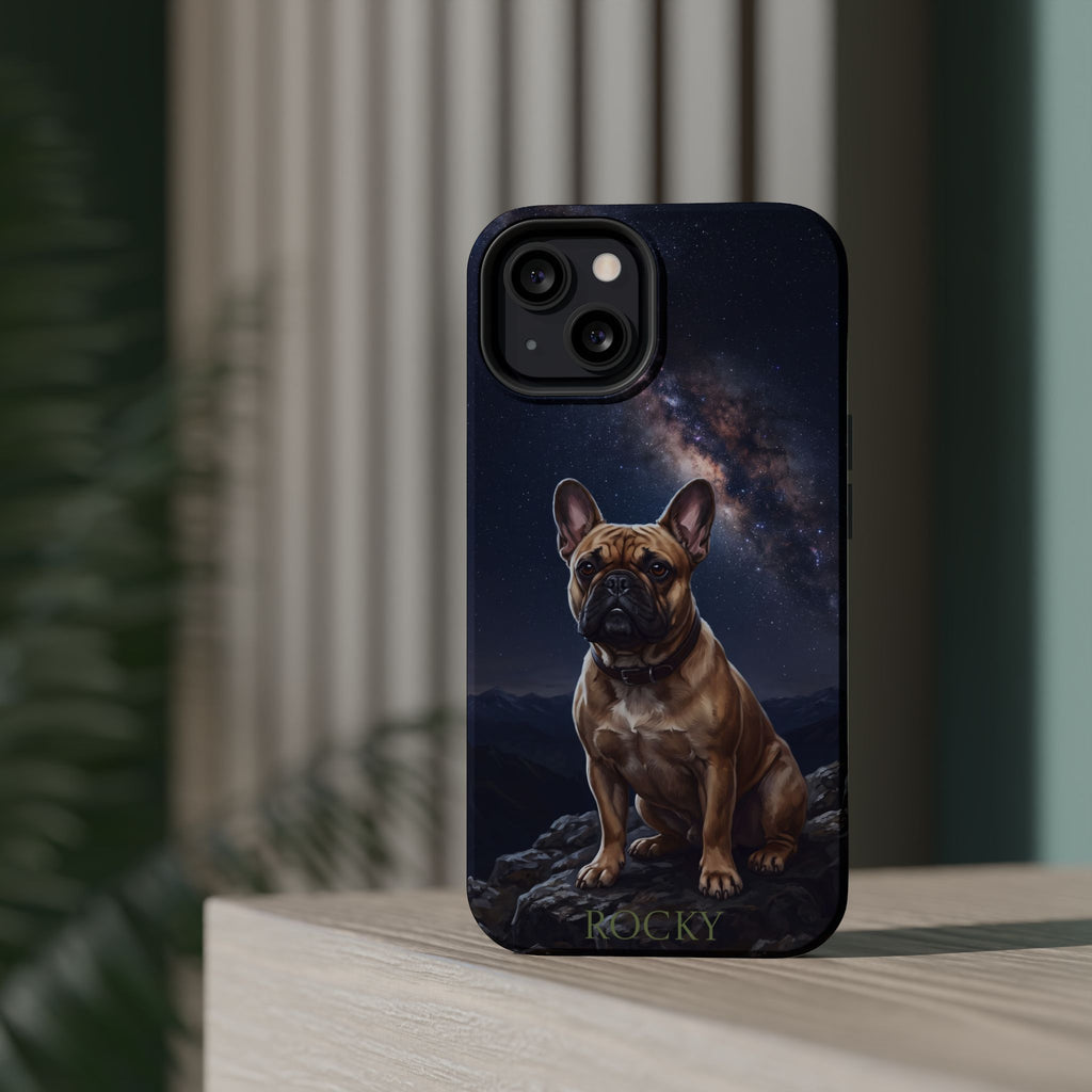 Personalized French Bulldog Starry Night Sky Phone Case — Wireless Charging Cover