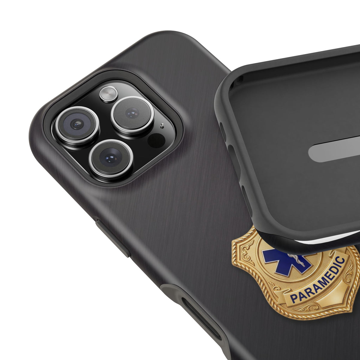 Gold Paramedic Badge Phone Case — Magnetic Wireless Charging Cover