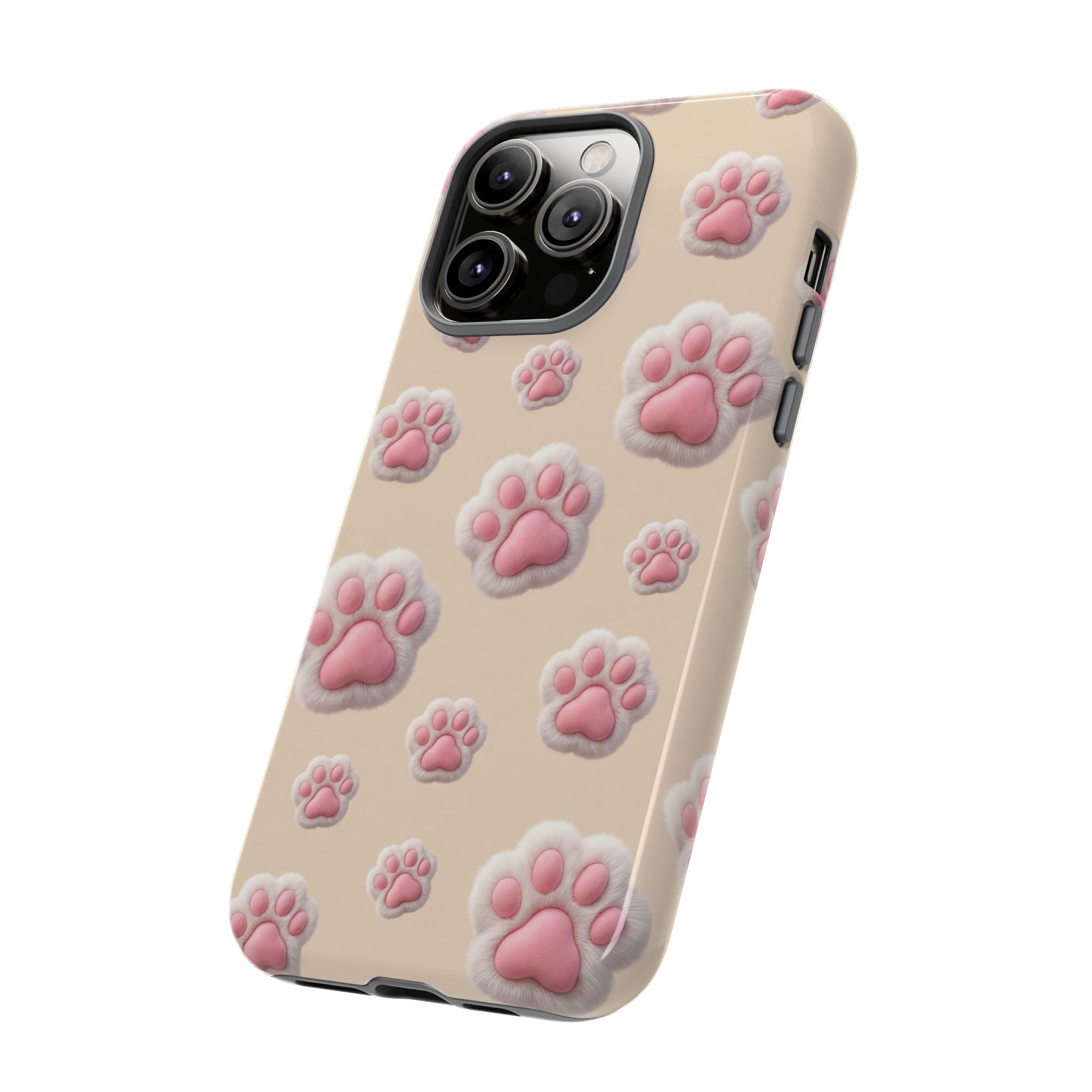 Golden Retriever Paw Print Phone Case | Cute Pink Paw Pattern for Dog Lovers | iPhone & Samsung