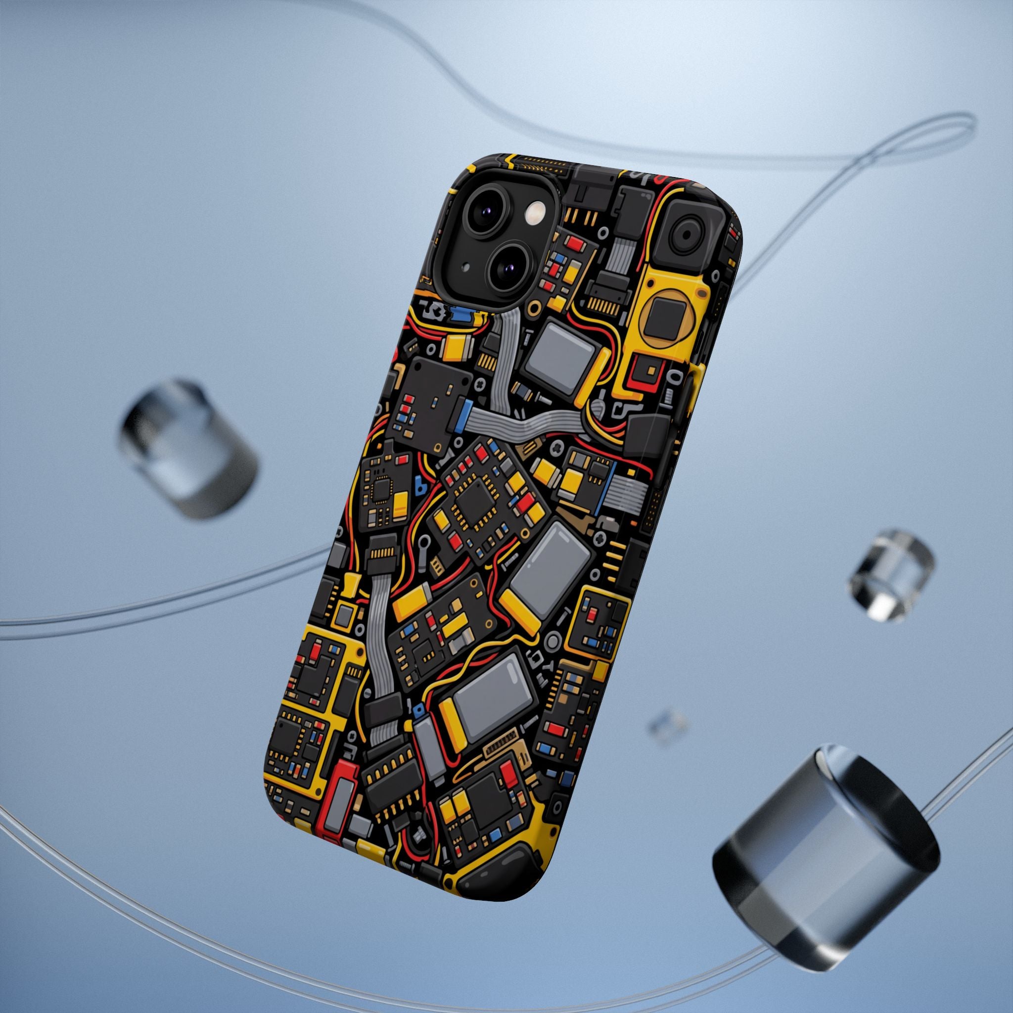 Voltage Board Phone Case — Yellow Circuit Wireless Charging Cover