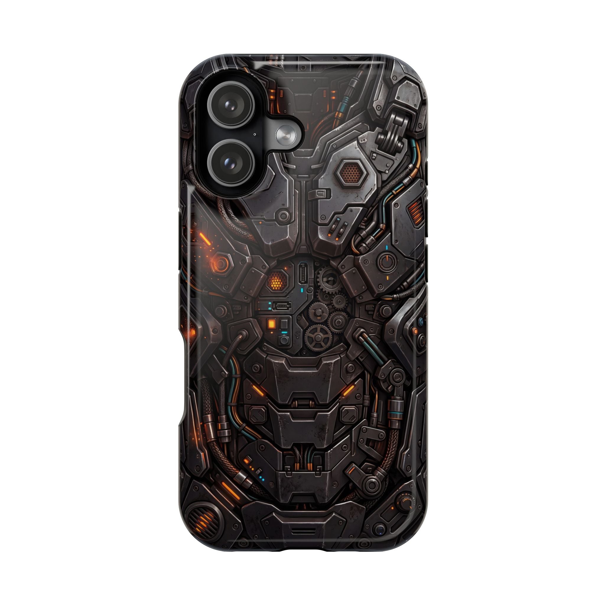 Mech Armor Phone Case — Industrial Circuit Wireless Charging Cover