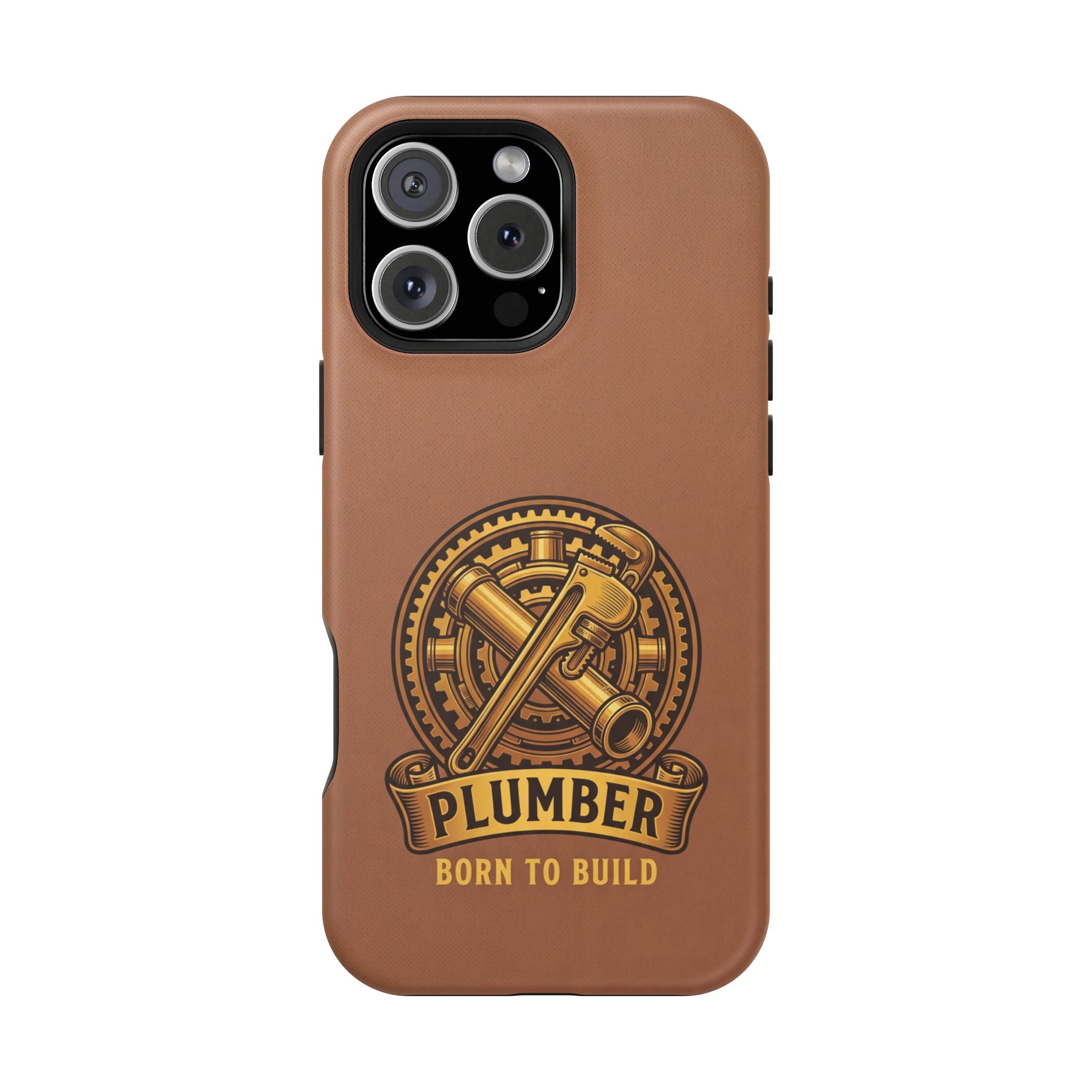 Plumber Born to Build Phone Case — Badge Wireless Charging Cover