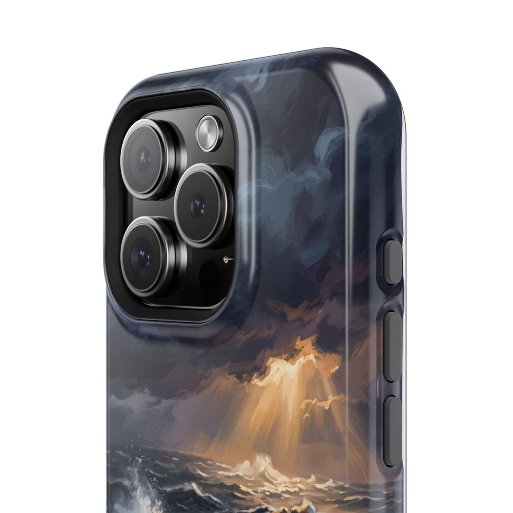 Personalized Golden Retriever Stormy Sea Phone Case — Wireless Charging Cover