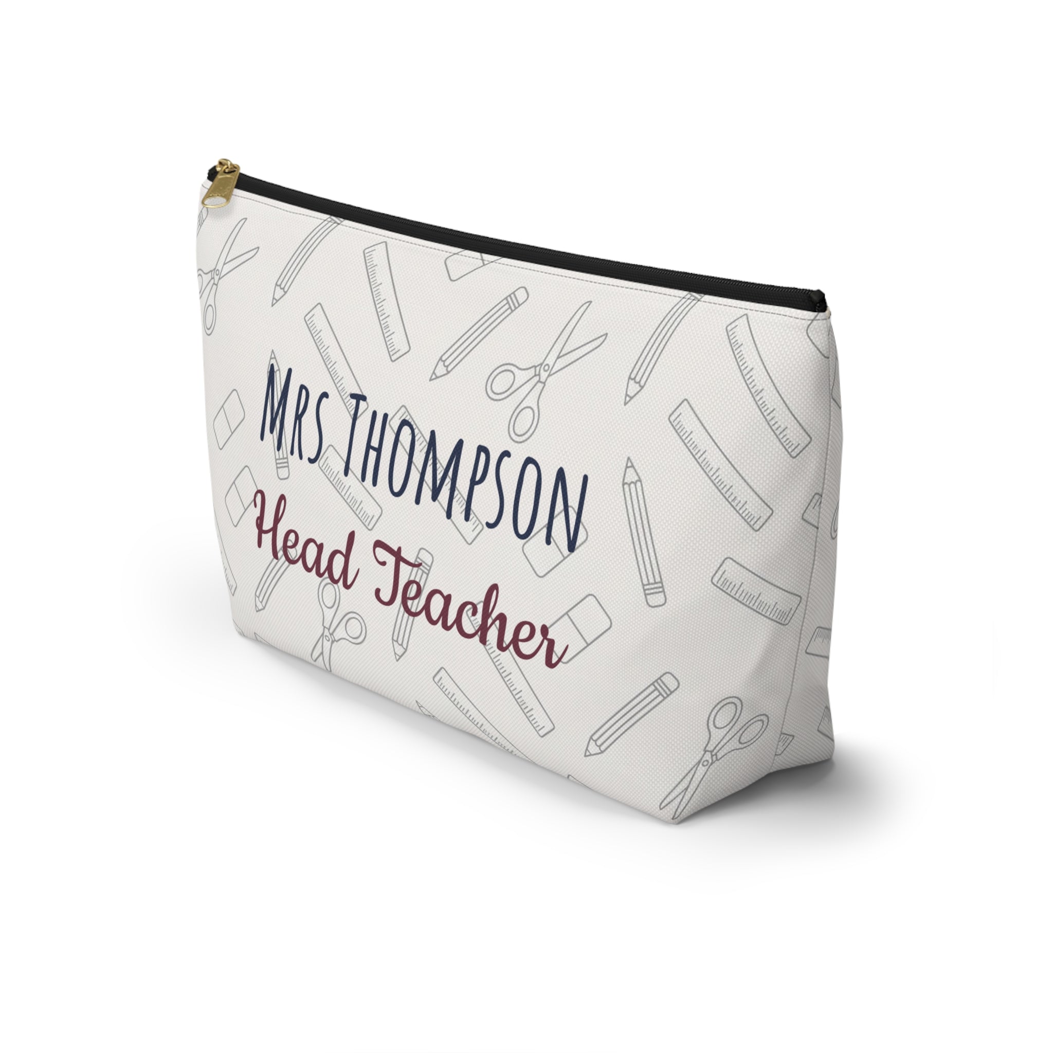 Personalized Teacher Gift Pouch – Custom Name Makeup Bag for Teachers