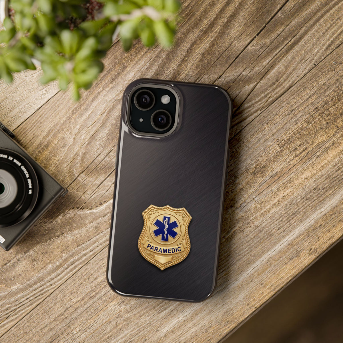 Gold Paramedic Badge Phone Case — Magnetic Wireless Charging Cover