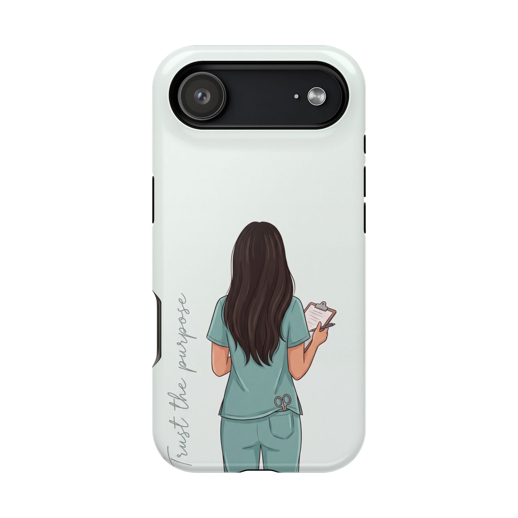 Nurse Illustration Phone Case — Impact-Resistant Wireless Charging Cover
