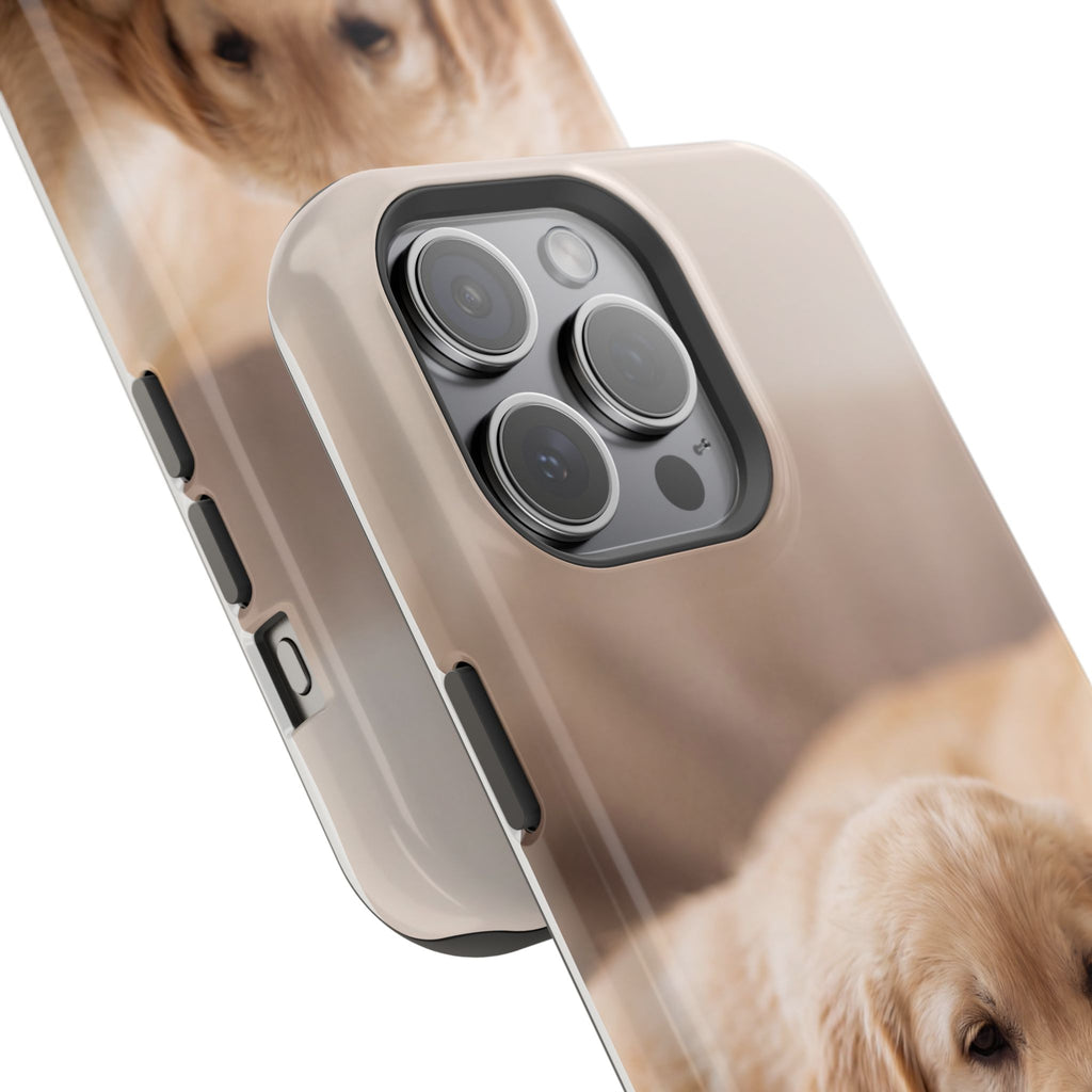 Golden Retriever Puppy Phone Case — Impact-Resistant Wireless Charging Cover