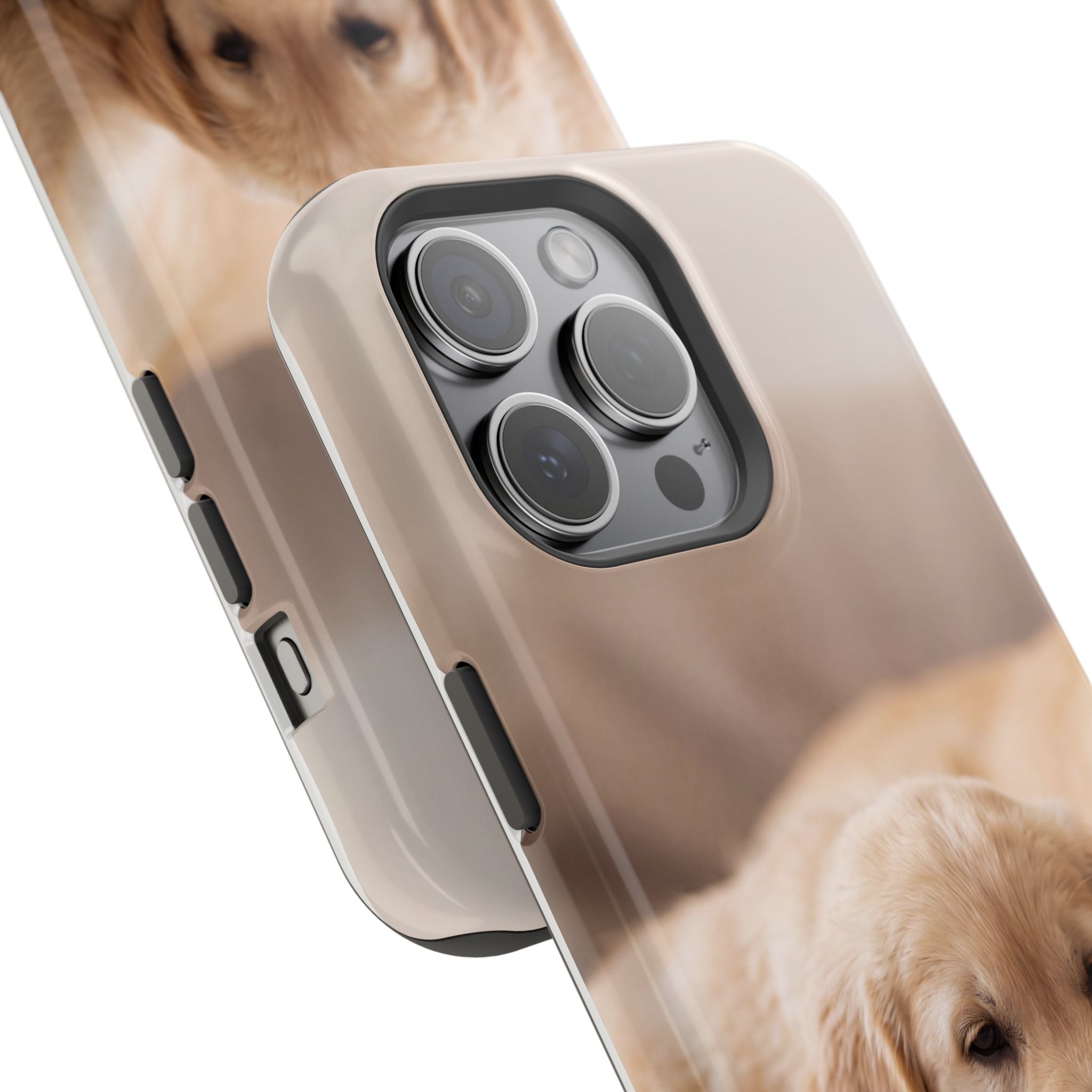 Golden Retriever Puppy Phone Case — Impact-Resistant Wireless Charging Cover