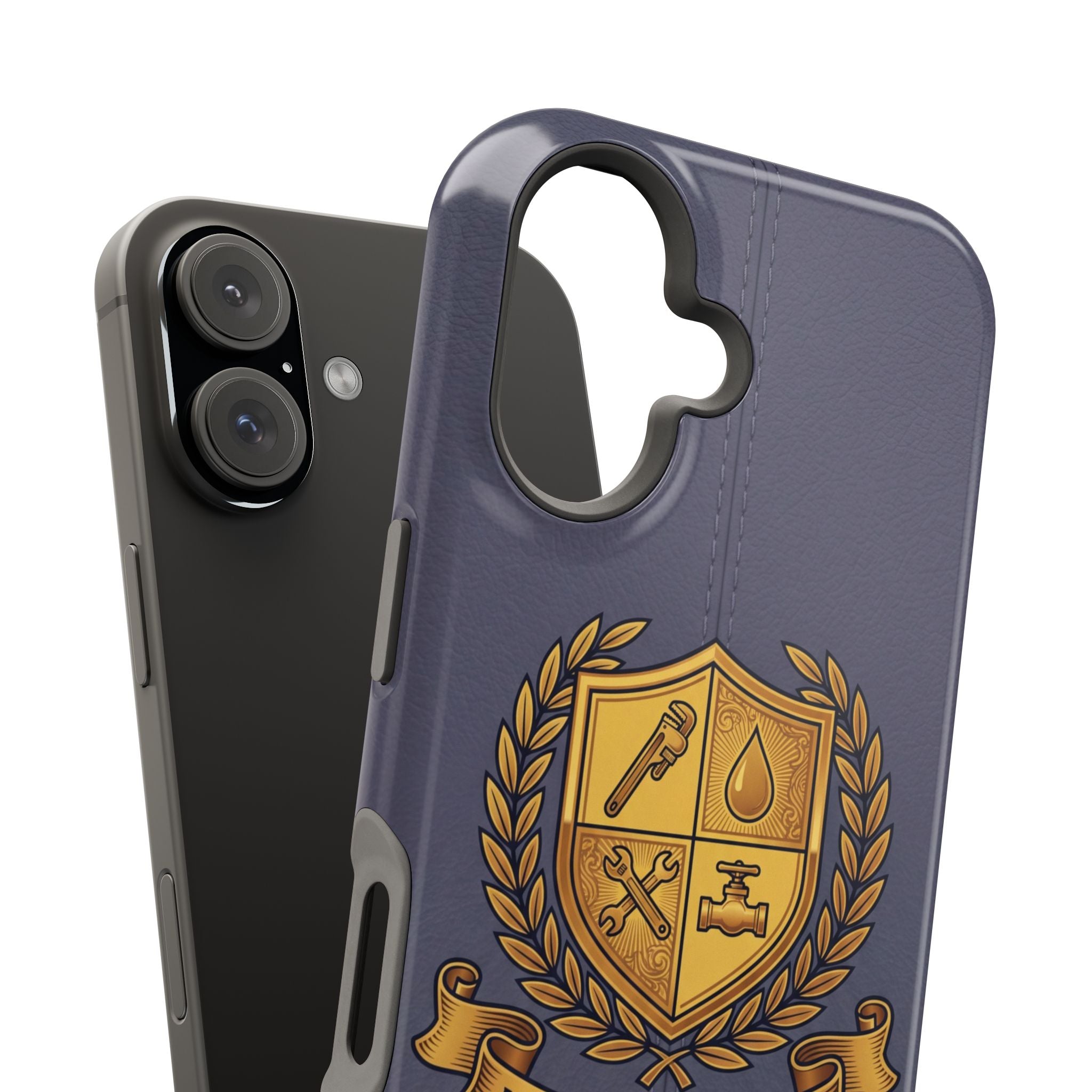 Master Plumber Crest Phone Case — Heraldic Shield Wireless Charging Cover