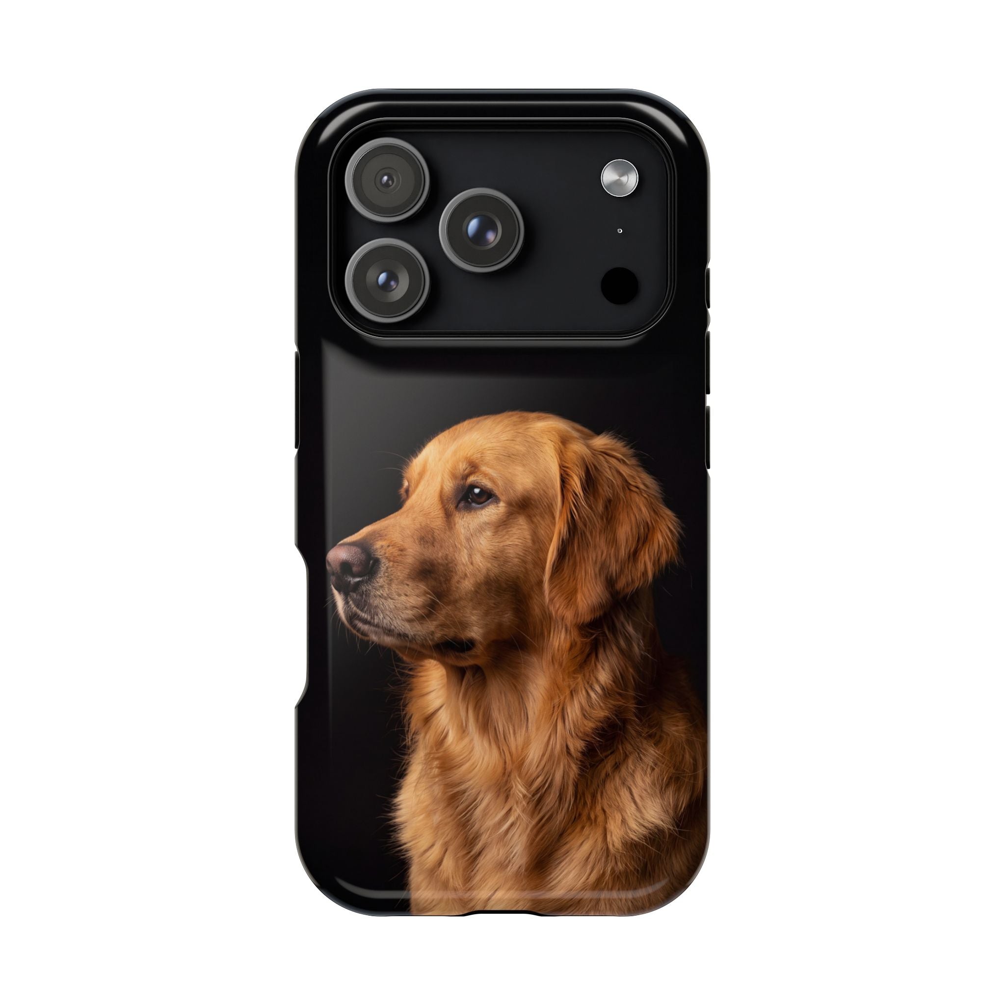 Golden Retriever Portrait Phone Case — Impact-Resistant Wireless Charging Cover