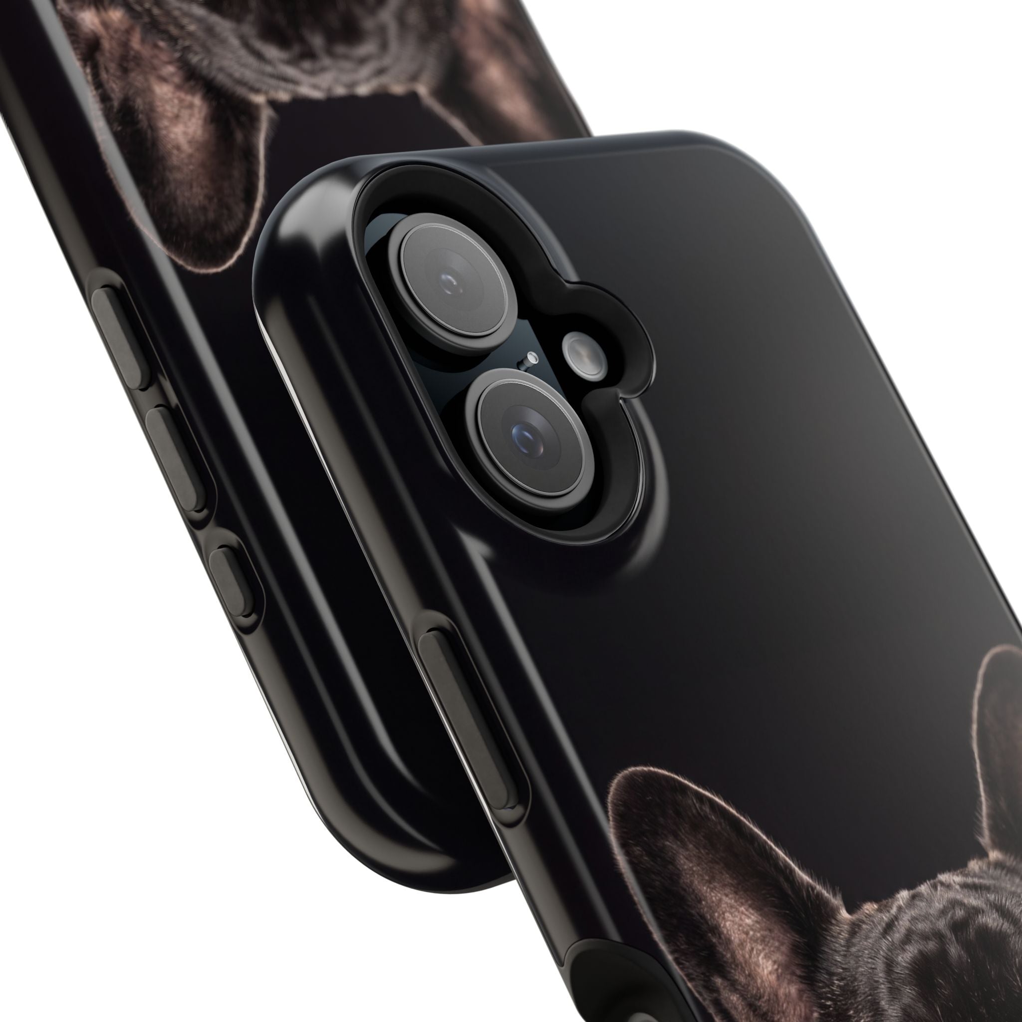 Black French Bulldog Phone Case — Impact-Resistant Wireless Charging Cover