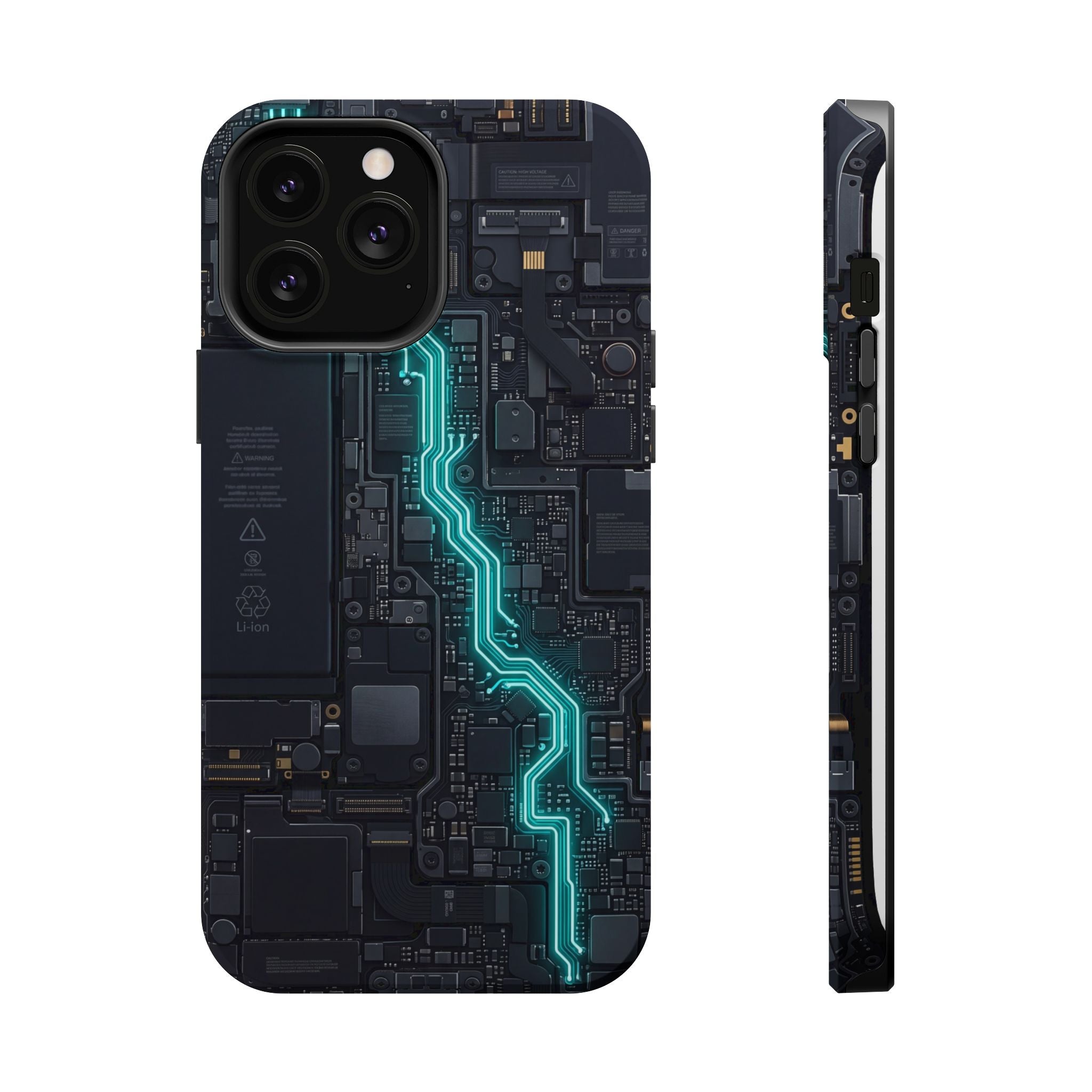 Cyan Bolt Electrician Phone Case — Electric Circuit Wireless Charging Cover