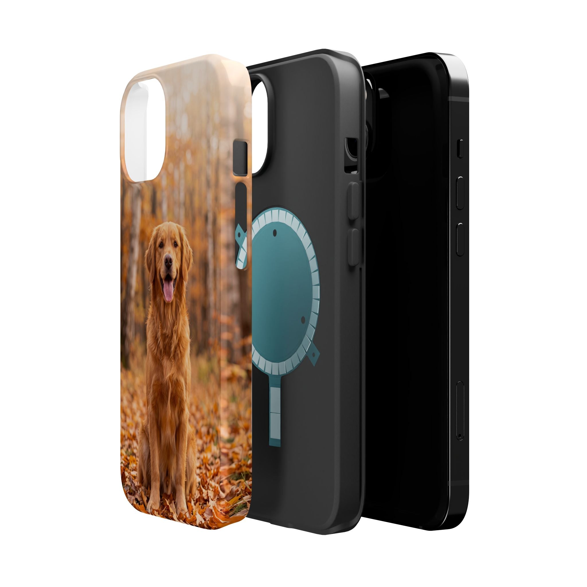 Autumn Golden Retriever Phone Case — Impact-Resistant Wireless Charging Cover