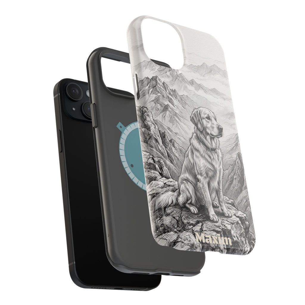 Personalized Golden Retriever Mountain Peak Phone Case — Wireless Charging Cover