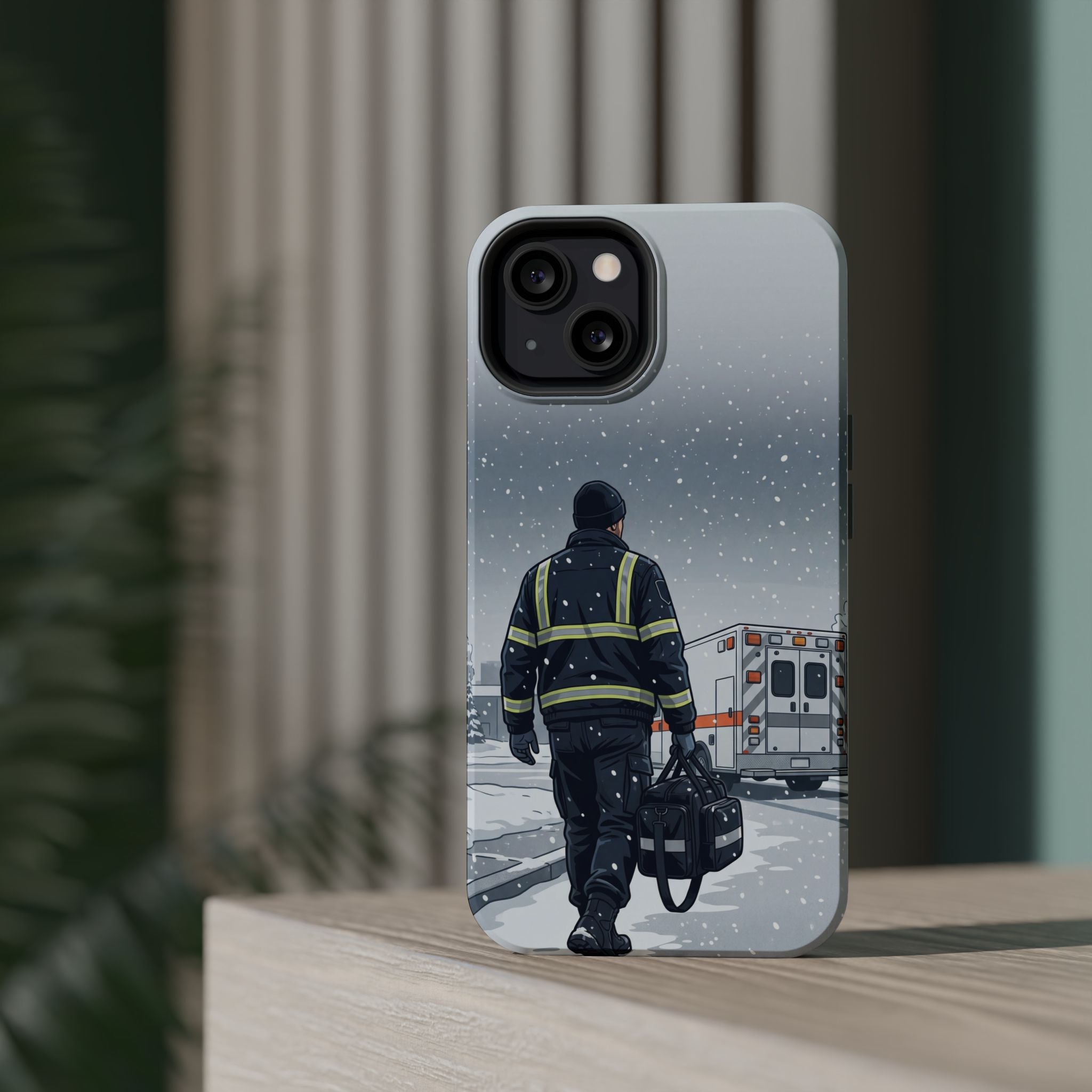 Bold Paramedic/EMT Portrait Phone Case — Magnetic Wireless Charging Cover