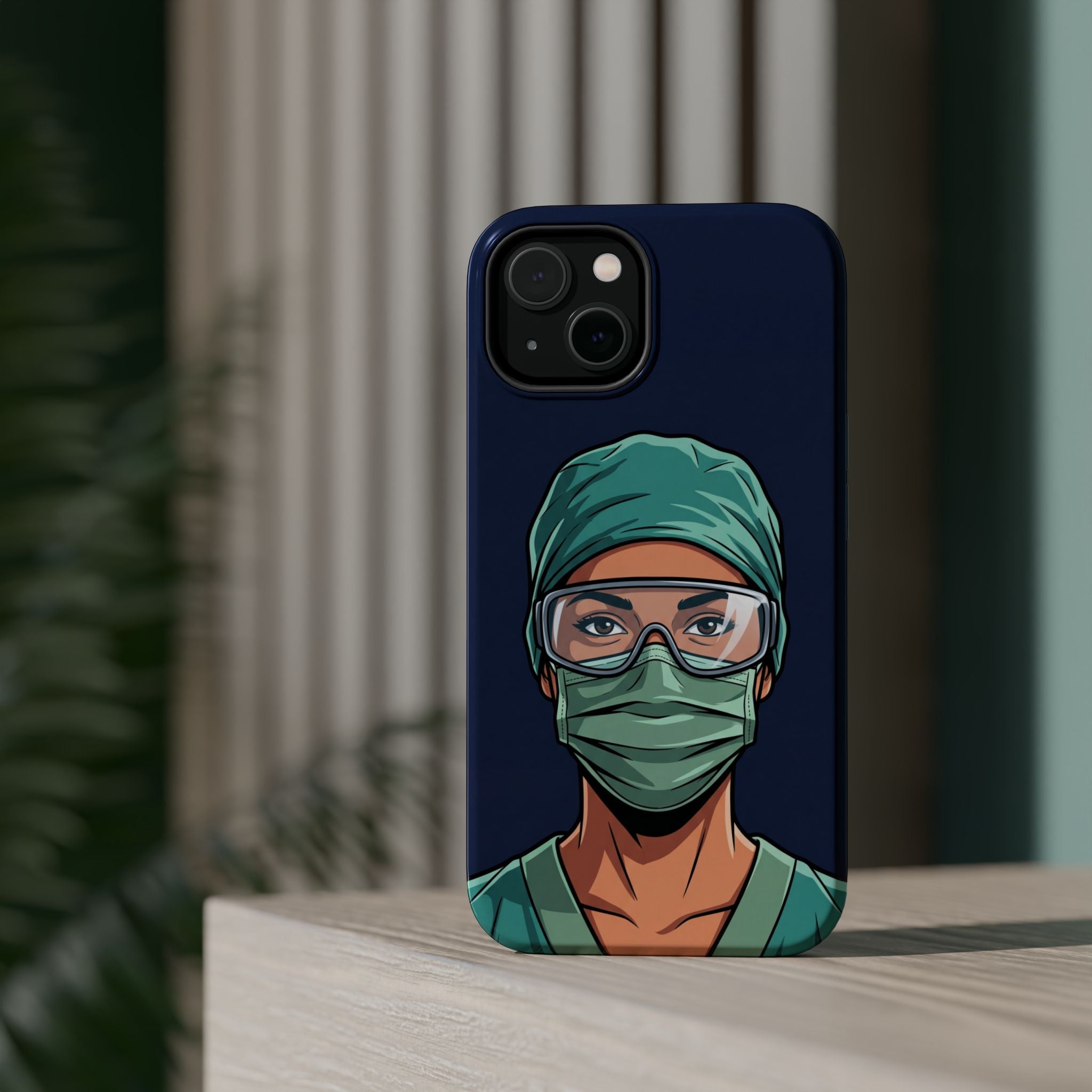Bold Nurse Portrait Phone Case — Magnetic Wireless Charging Cover