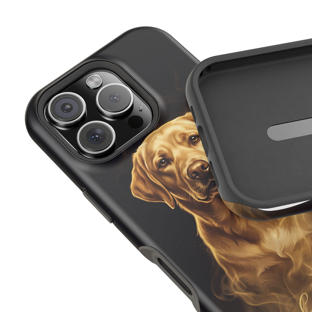 Personalized Gold Smoke Labrador Phone Case — Tough Magnetic Case with Wireless Charging