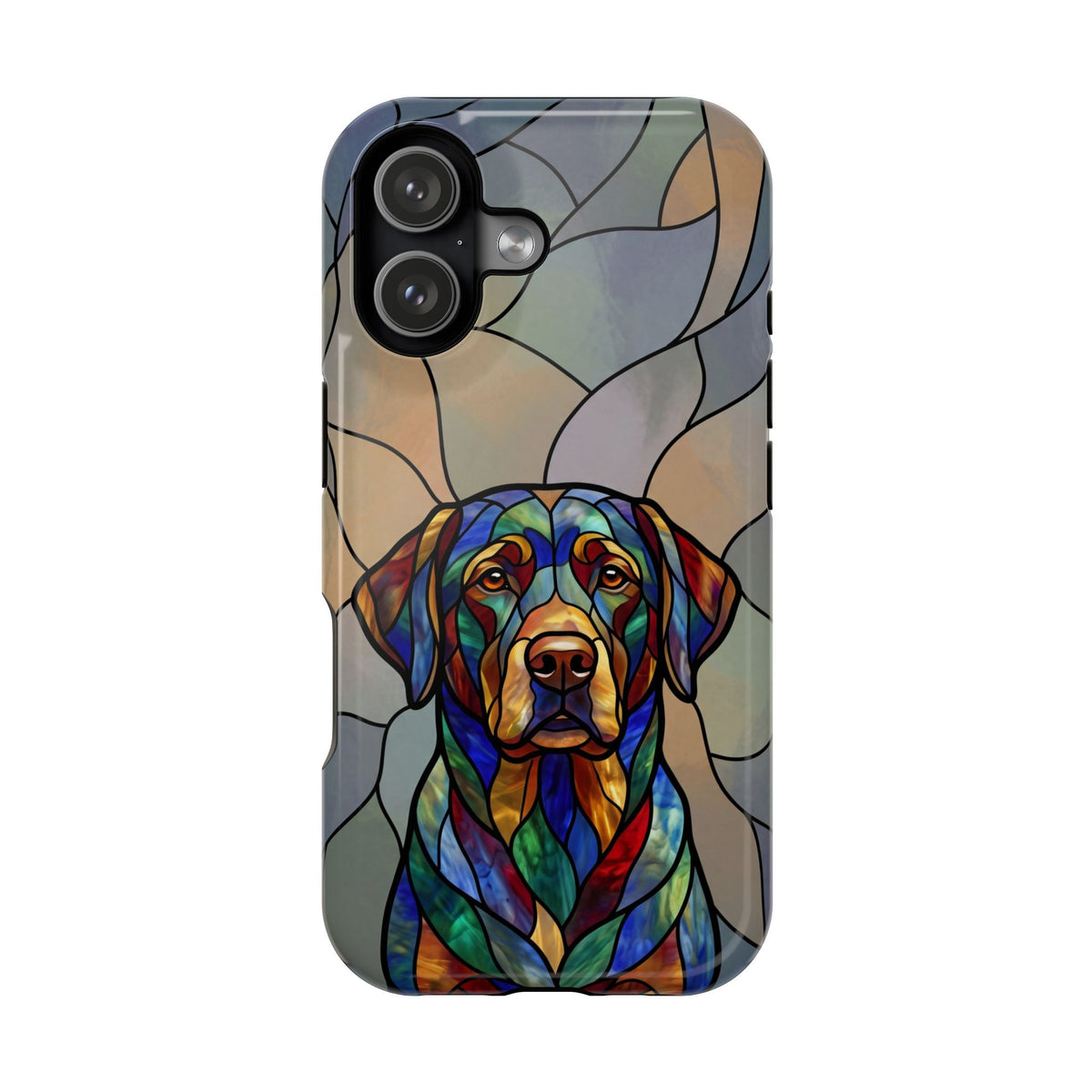 Stained Glass Labrador Phone Case — Tough Magnetic Case with Wireless Charging