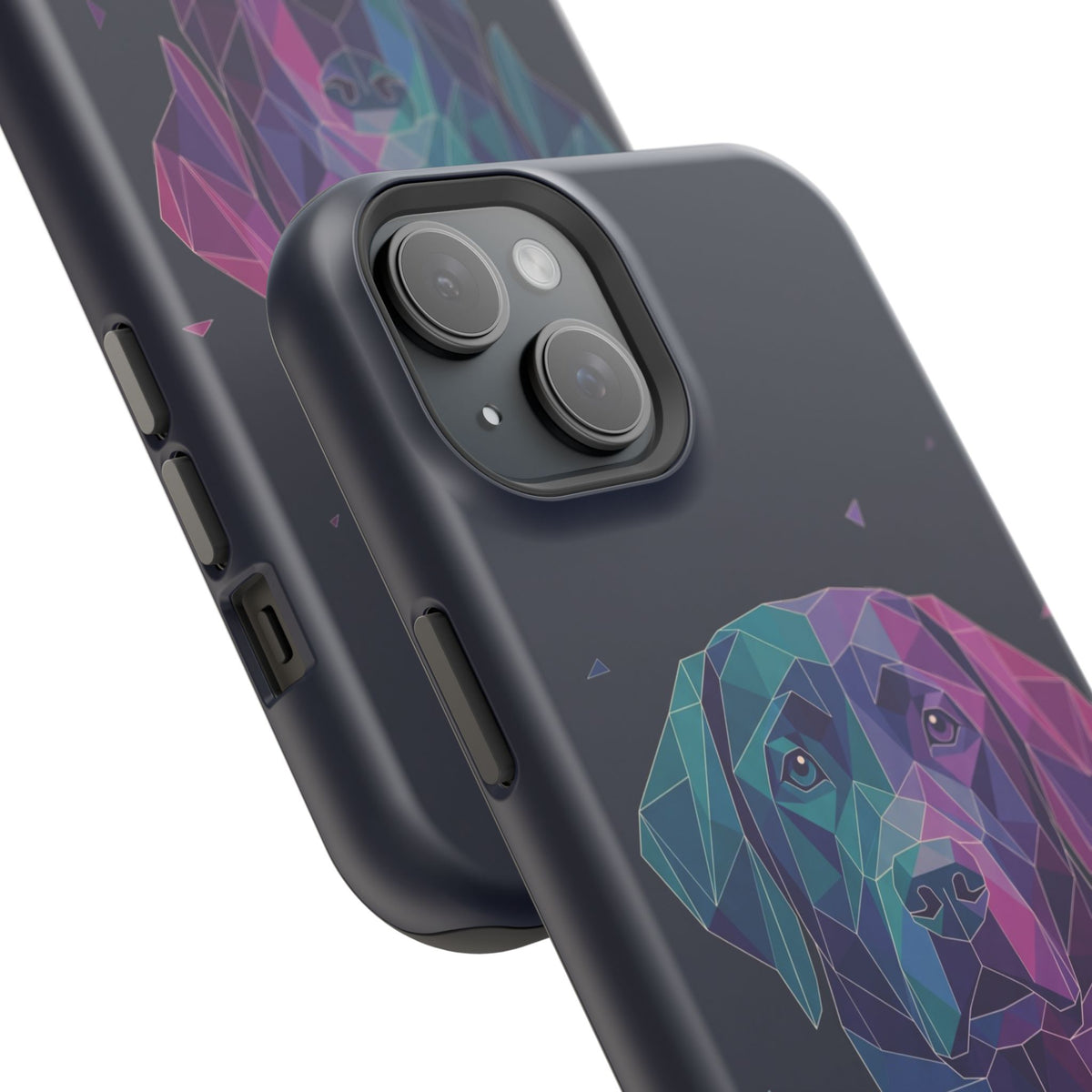 Geometric Labrador Phone Case — Tough Magnetic Case with Wireless Charging