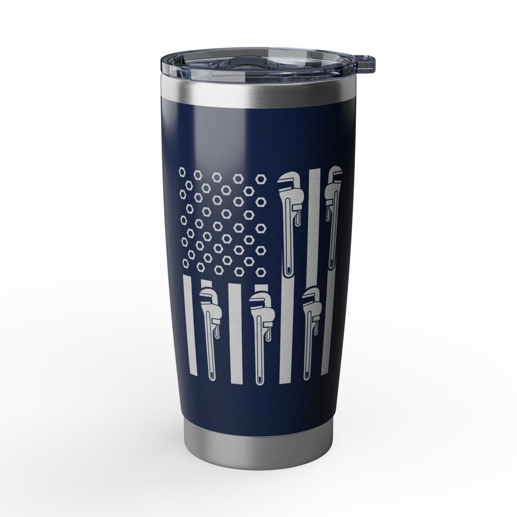 Funny Plumber Tumbler – "I Fix Pipes And Get It Done" Navy Design 20 oz