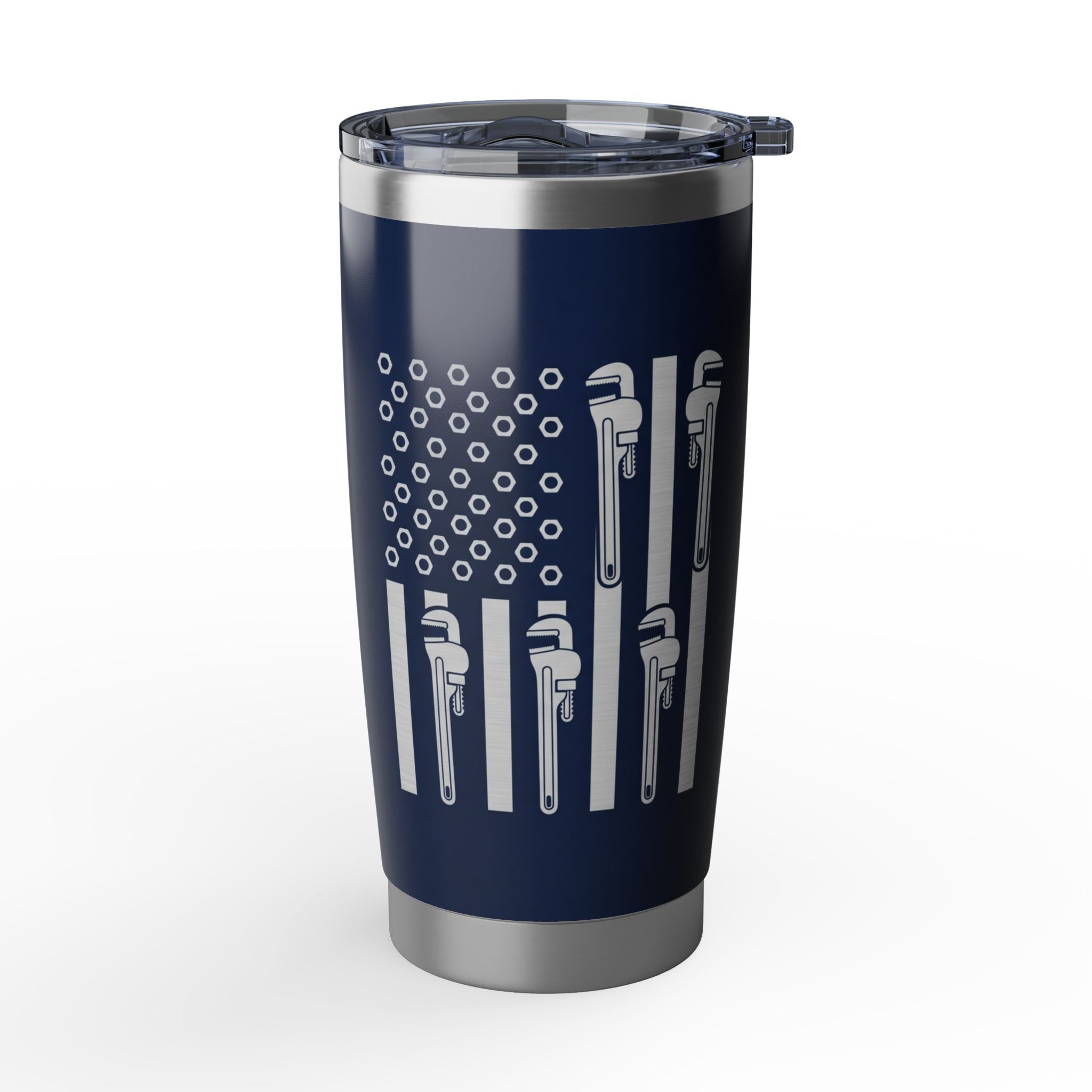 Funny Plumber Tumbler – "I Fix Pipes And Get It Done" Navy Design 20 oz