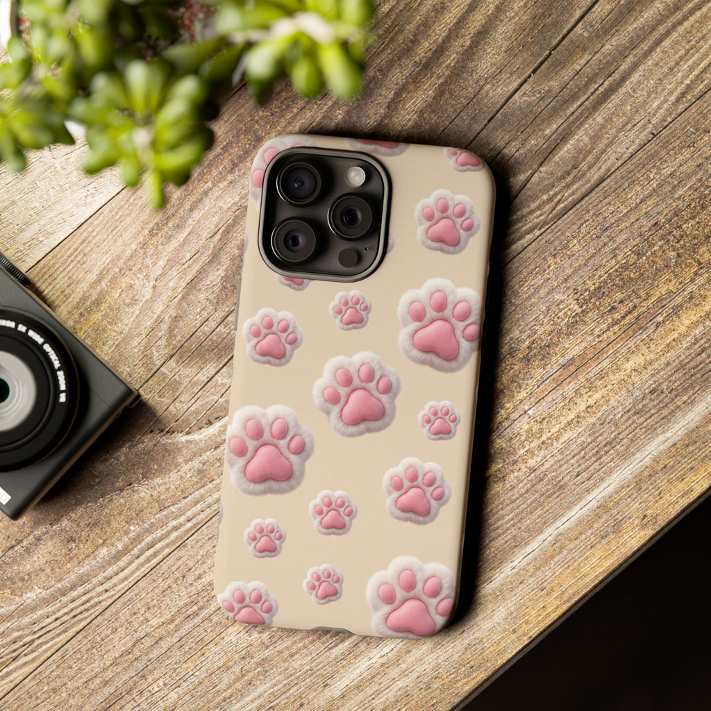Golden Retriever Paw Print Phone Case | Cute Pink Paw Pattern for Dog Lovers | iPhone & Samsung