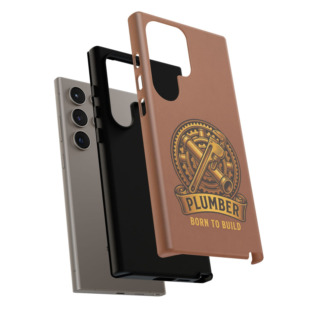 Plumber Born to Build Leather Phone Case - Samsung & iPhone Series