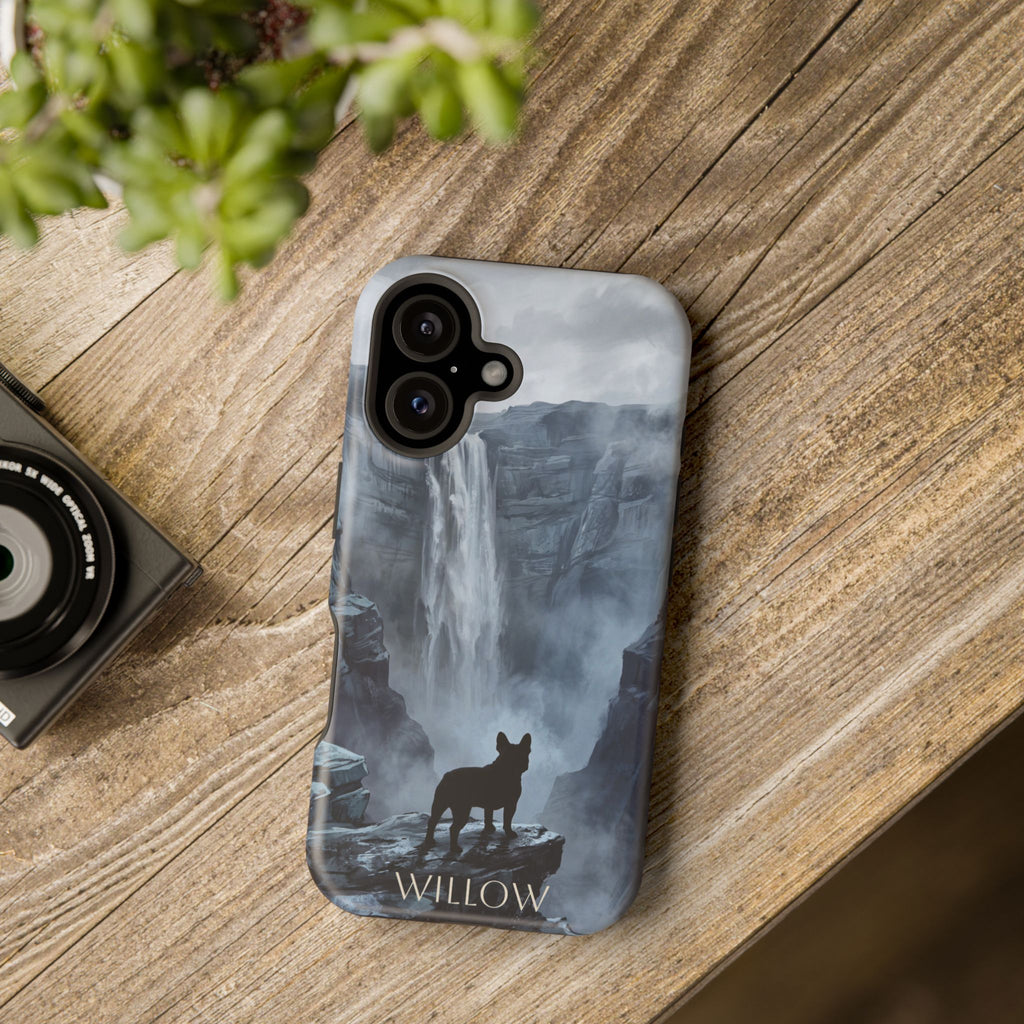 Personalized French Bulldog Misty Waterfall Phone Case — Wireless Charging Cover