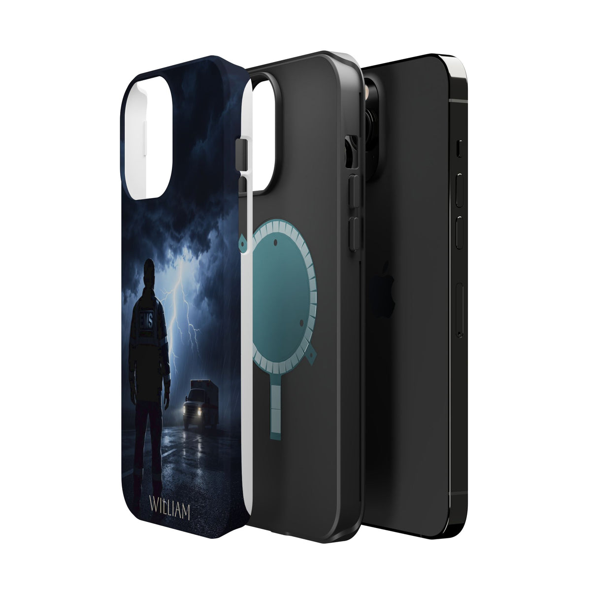 Personalized Lightning Storm EMS Phone Case — Wireless Charging Cover