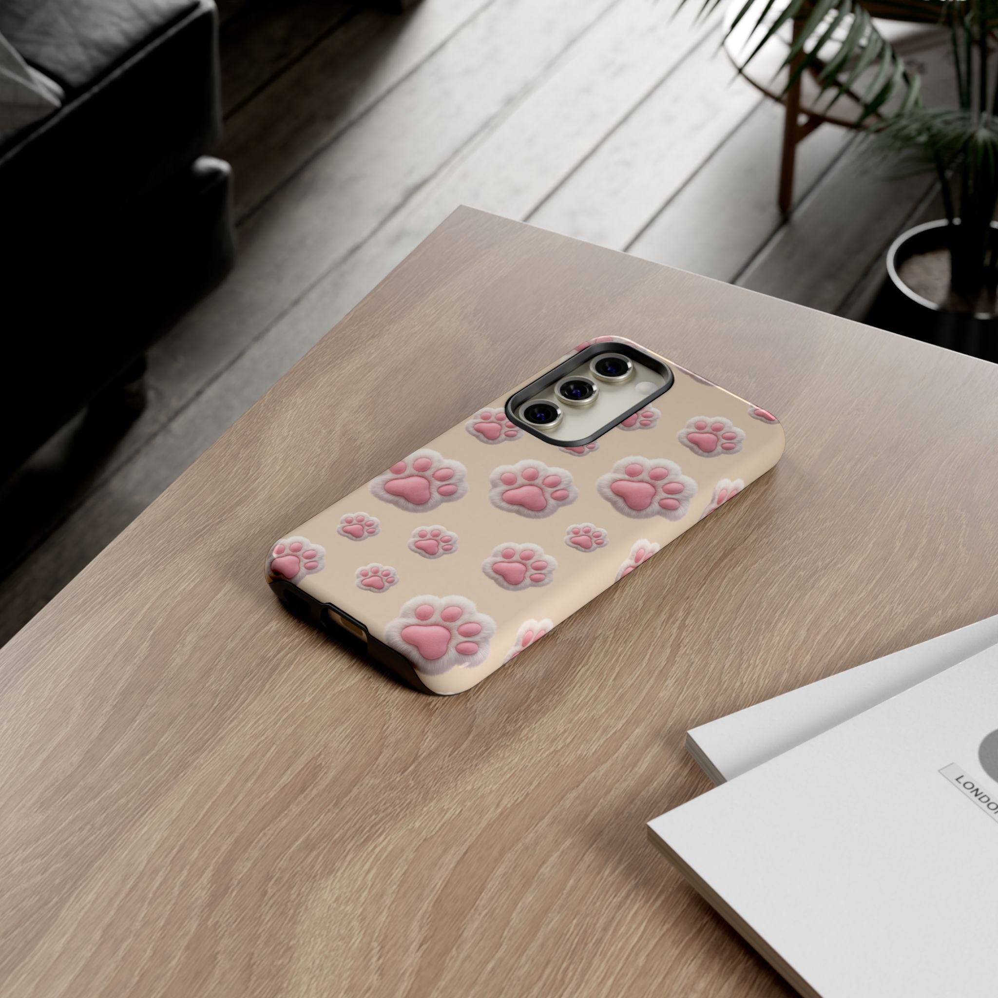 Golden Retriever Paw Print Phone Case | Cute Pink Paw Pattern for Dog Lovers | iPhone & Samsung
