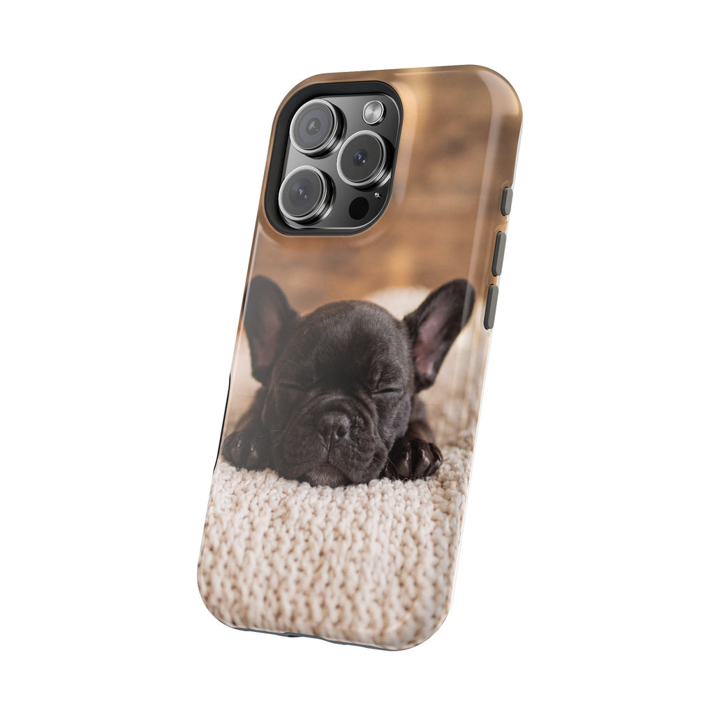 Sleepy French Bulldog Phone Case — Impact-Resistant Wireless Charging Cover