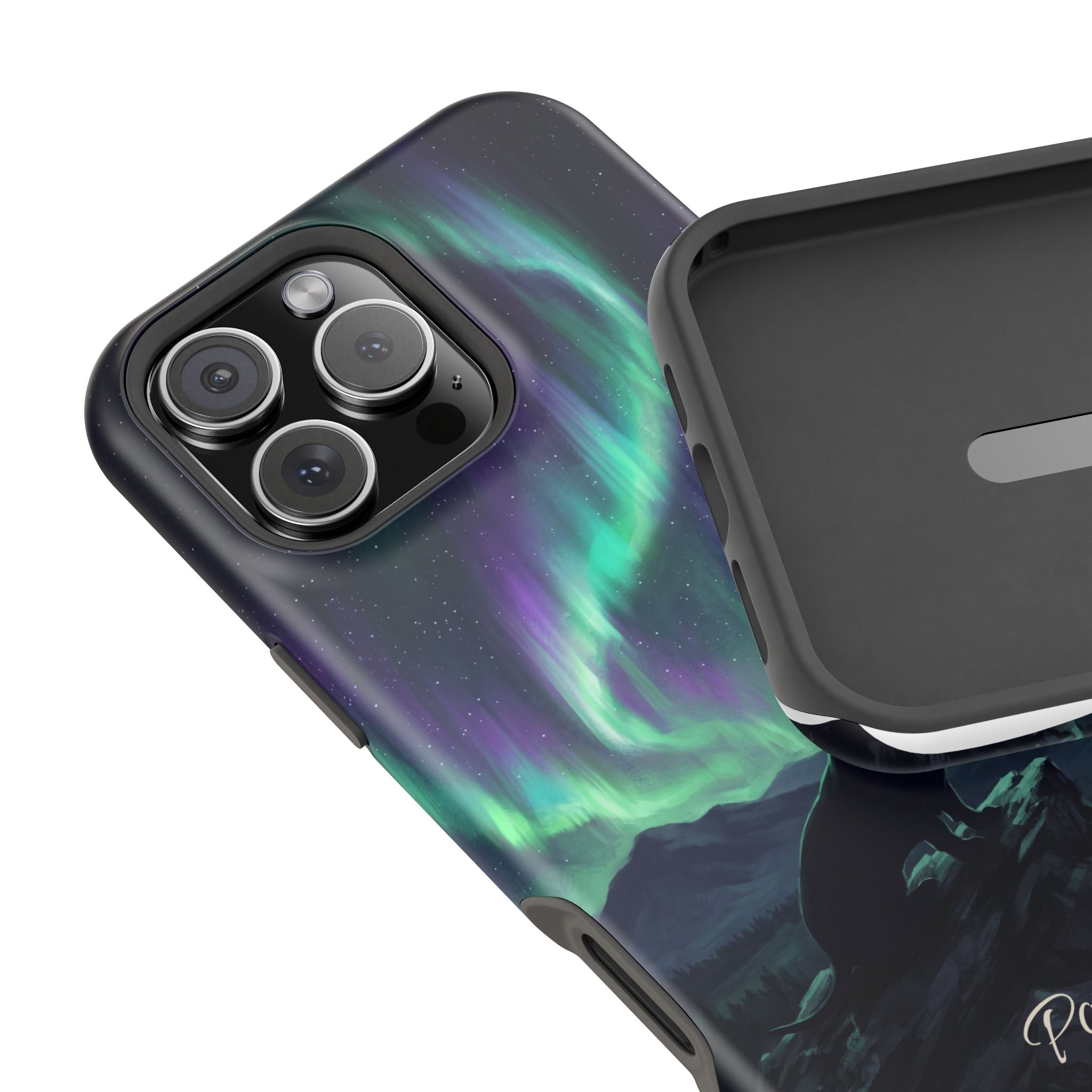 Personalized Dachshund Northern Lights Phone Case — Wireless Charging Cover