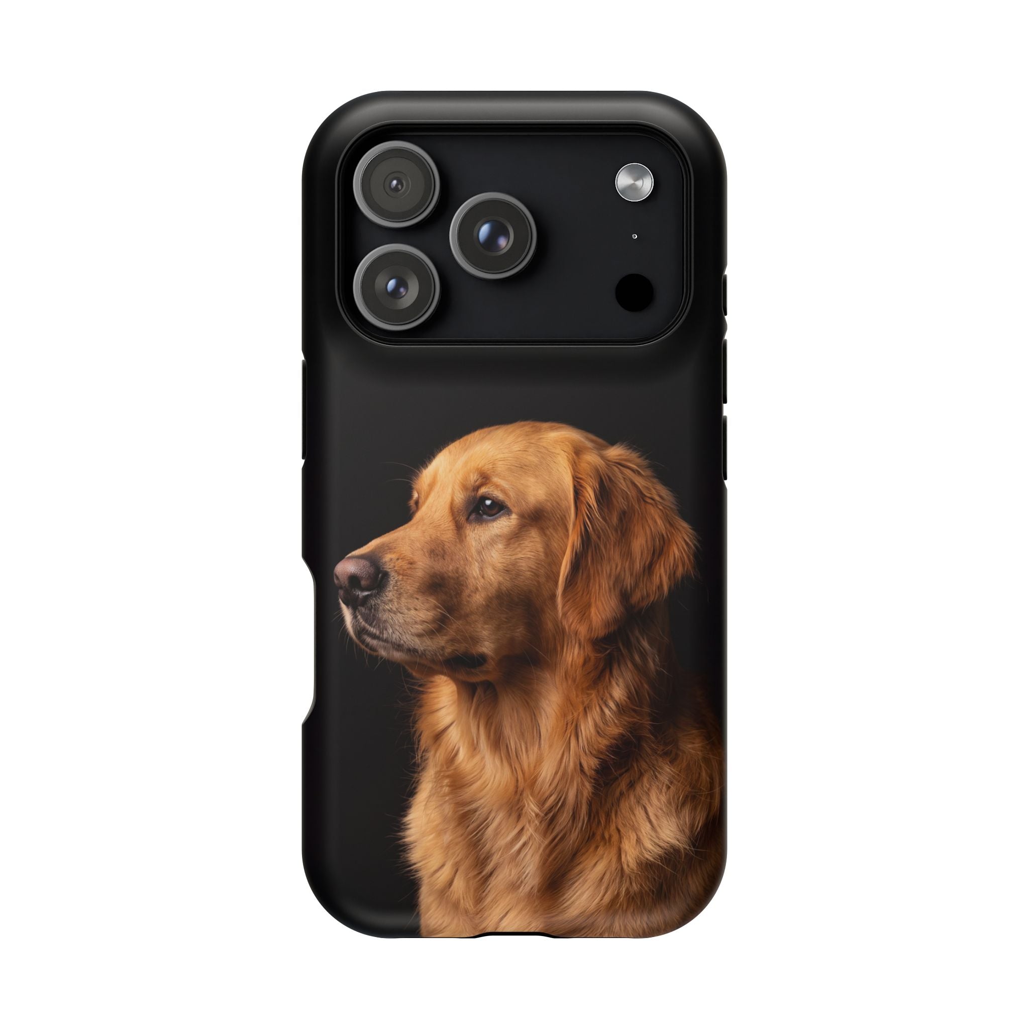 Golden Retriever Portrait Phone Case — Impact-Resistant Wireless Charging Cover