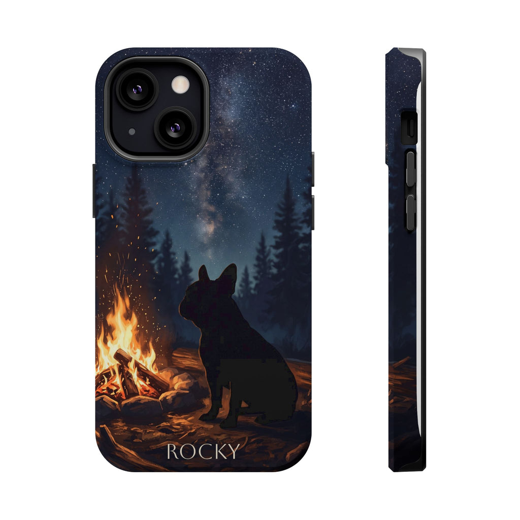 Personalized French Bulldog Campfire Phone Case — Wireless Charging Cover