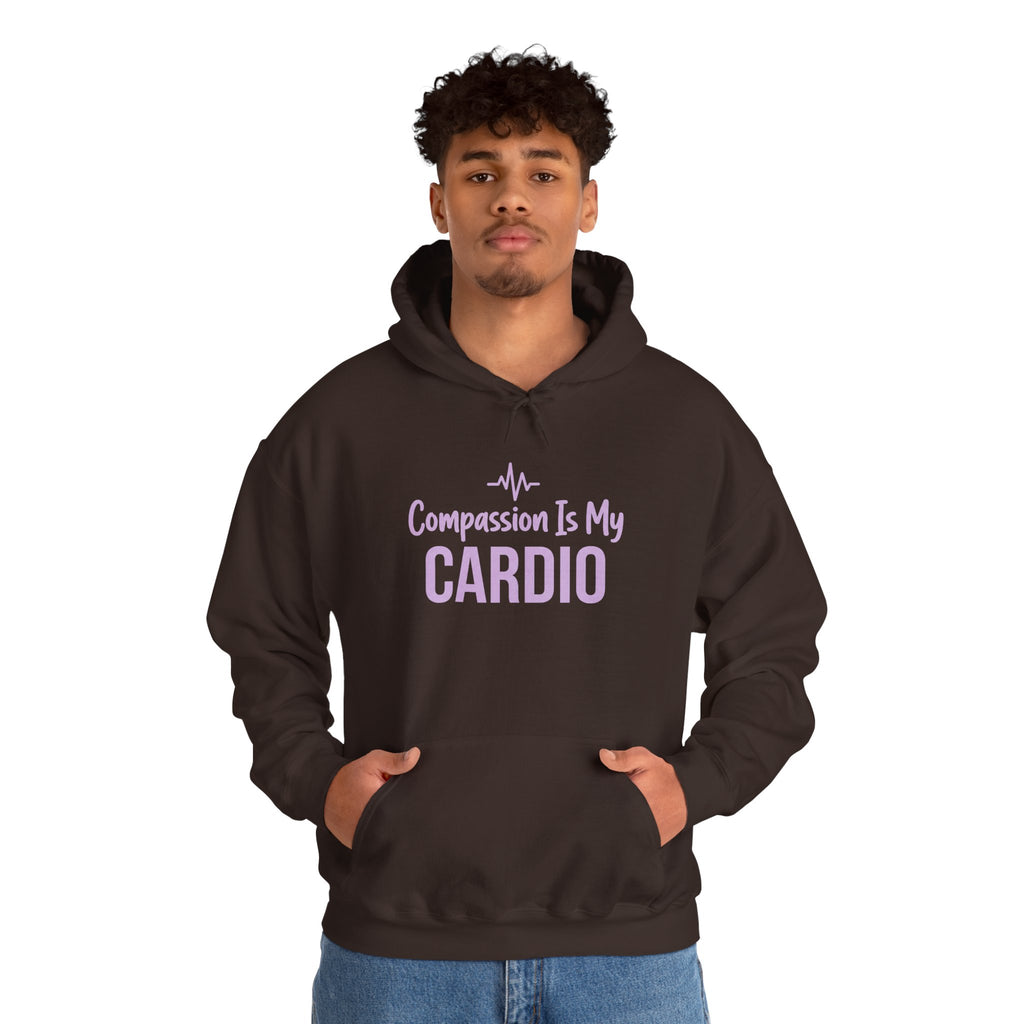 Compassion Is My Cardio Hoodie — Nurse/Healthcare Worker Graphic Pullover