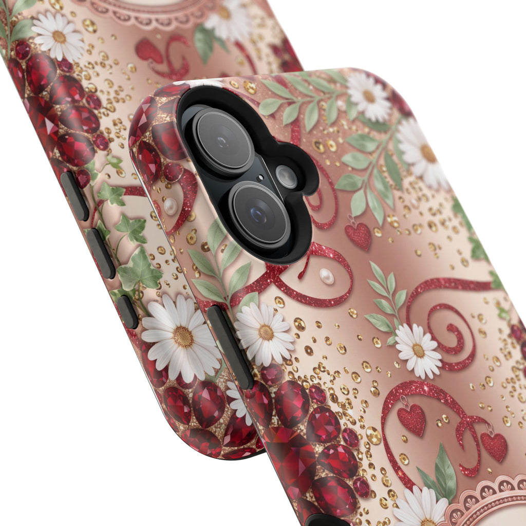 Personalized Vintage Floral Teacher Phone Case — Wireless Charging Cover